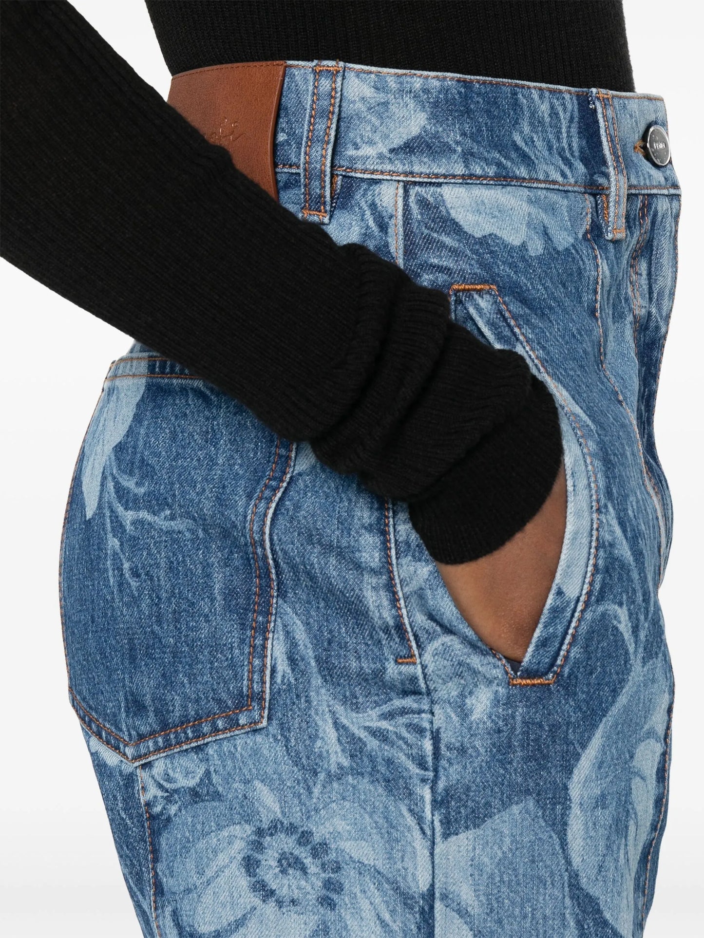 Sea Garden-print jeans