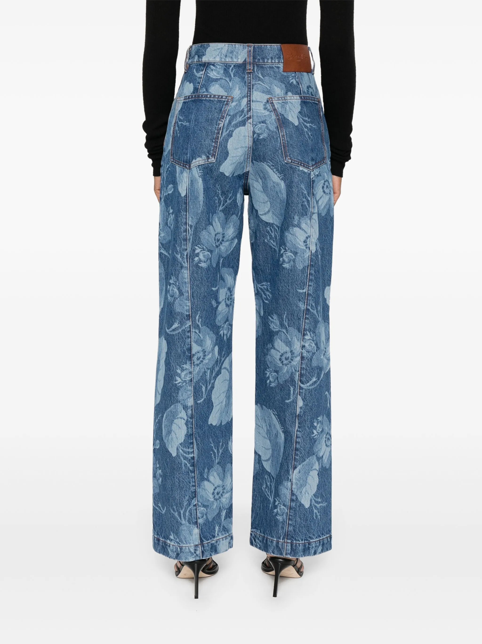 Sea Garden-print jeans