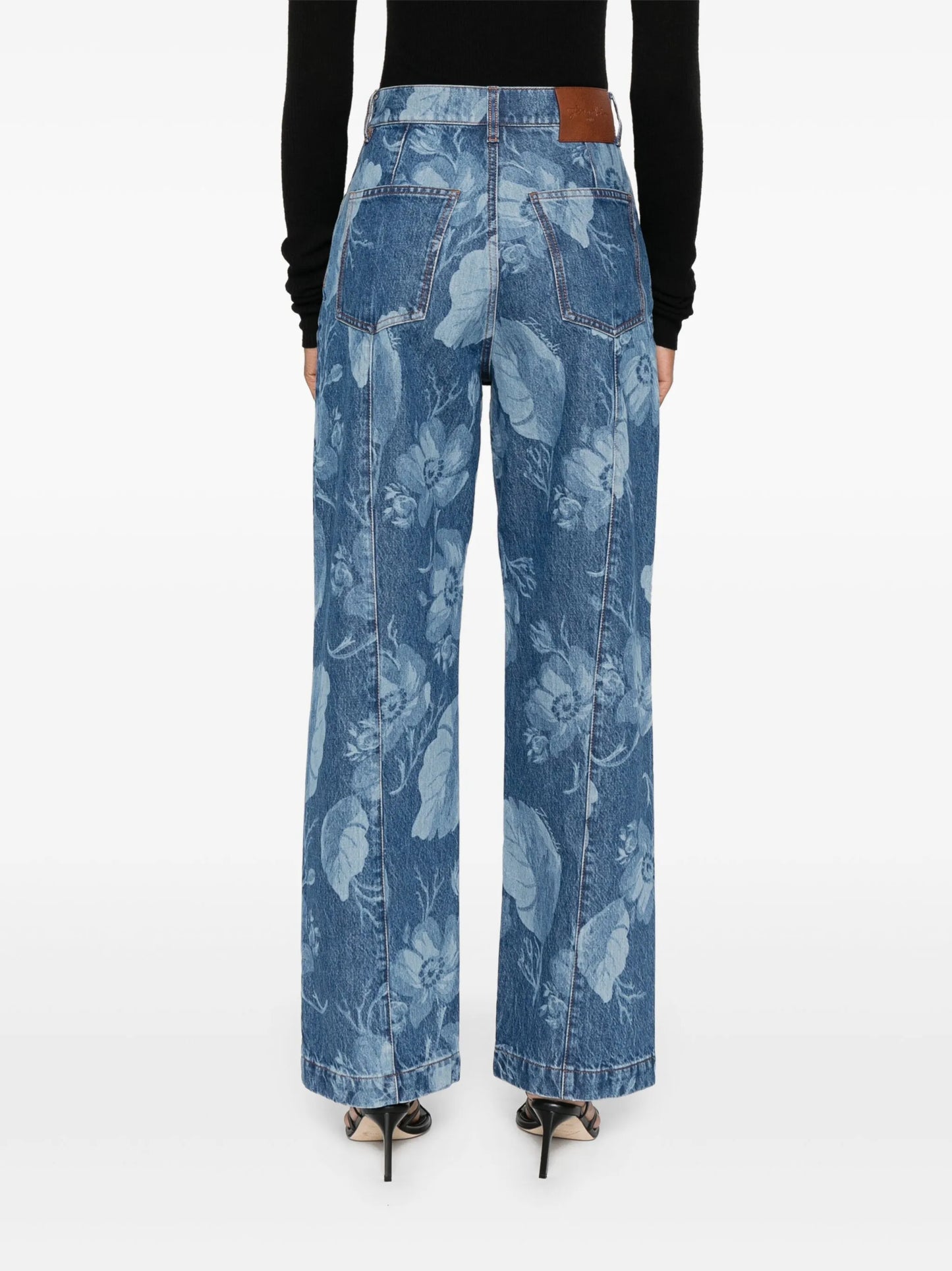 Sea Garden-print jeans