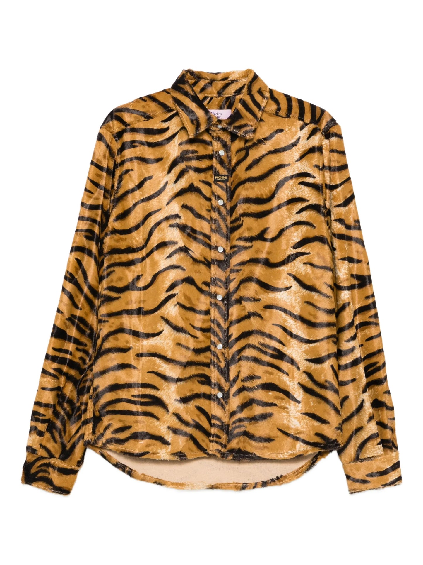 tiger-print felt shirt