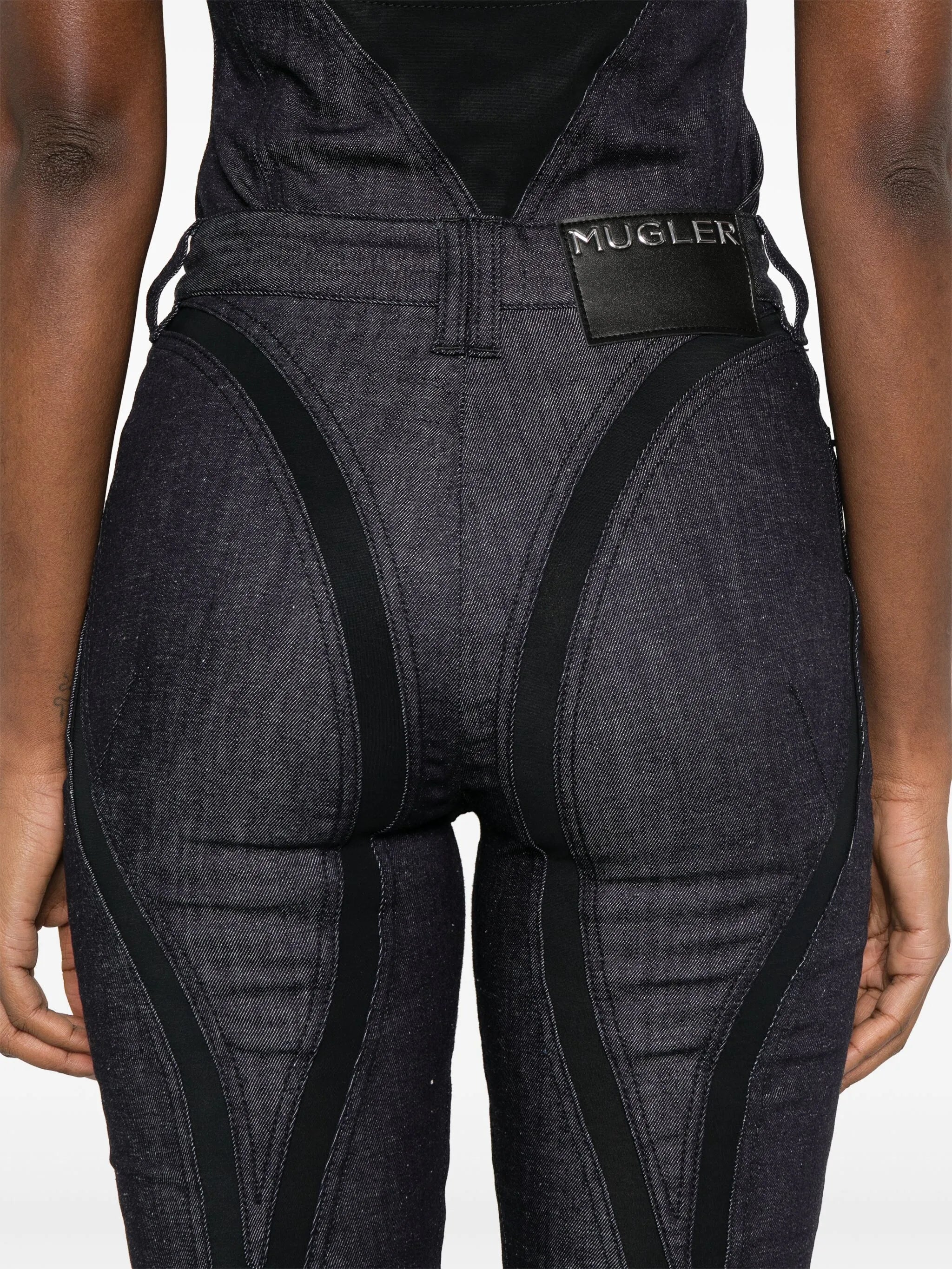 mesh-panel skinny jeans