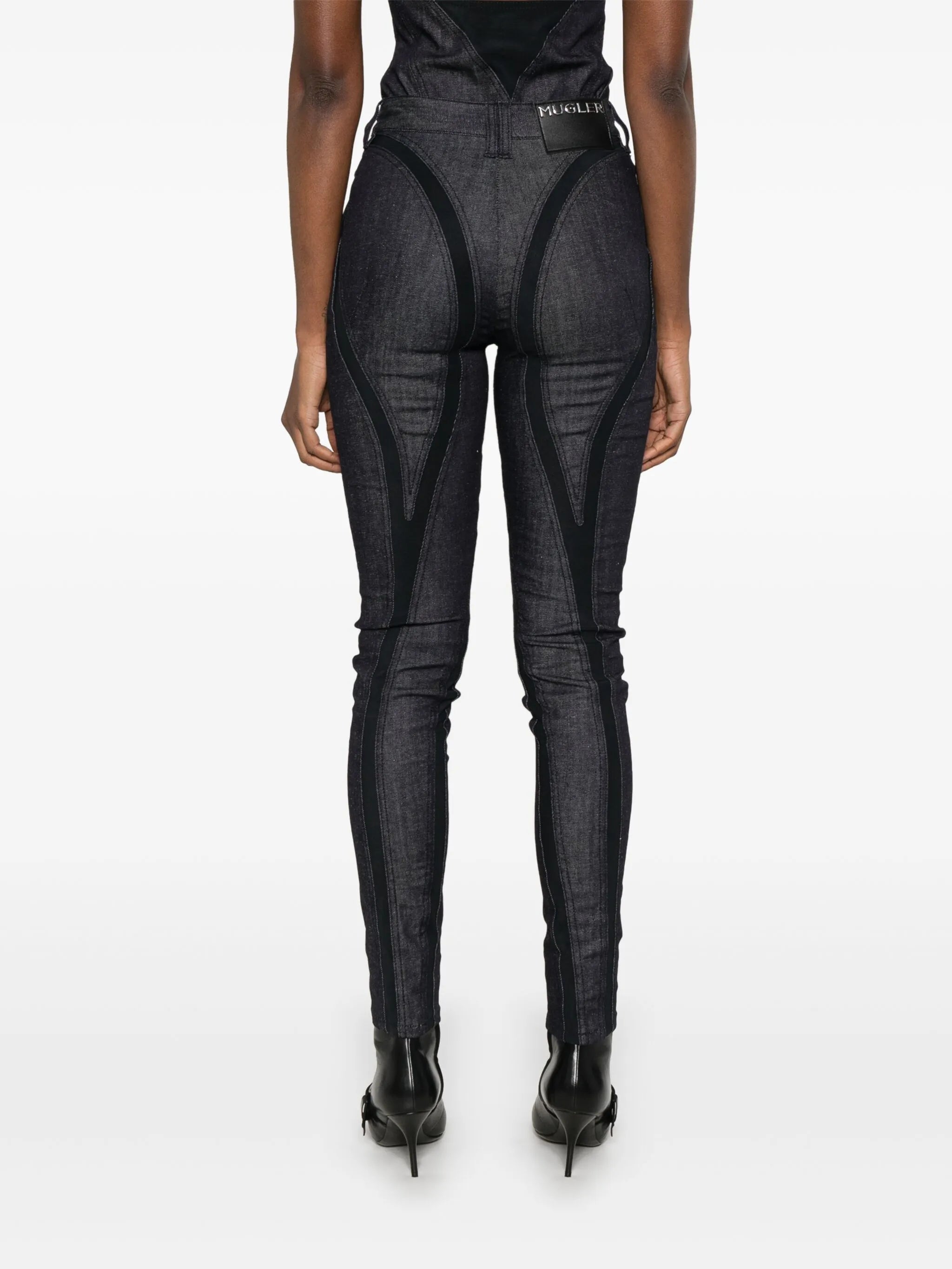 mesh-panel skinny jeans