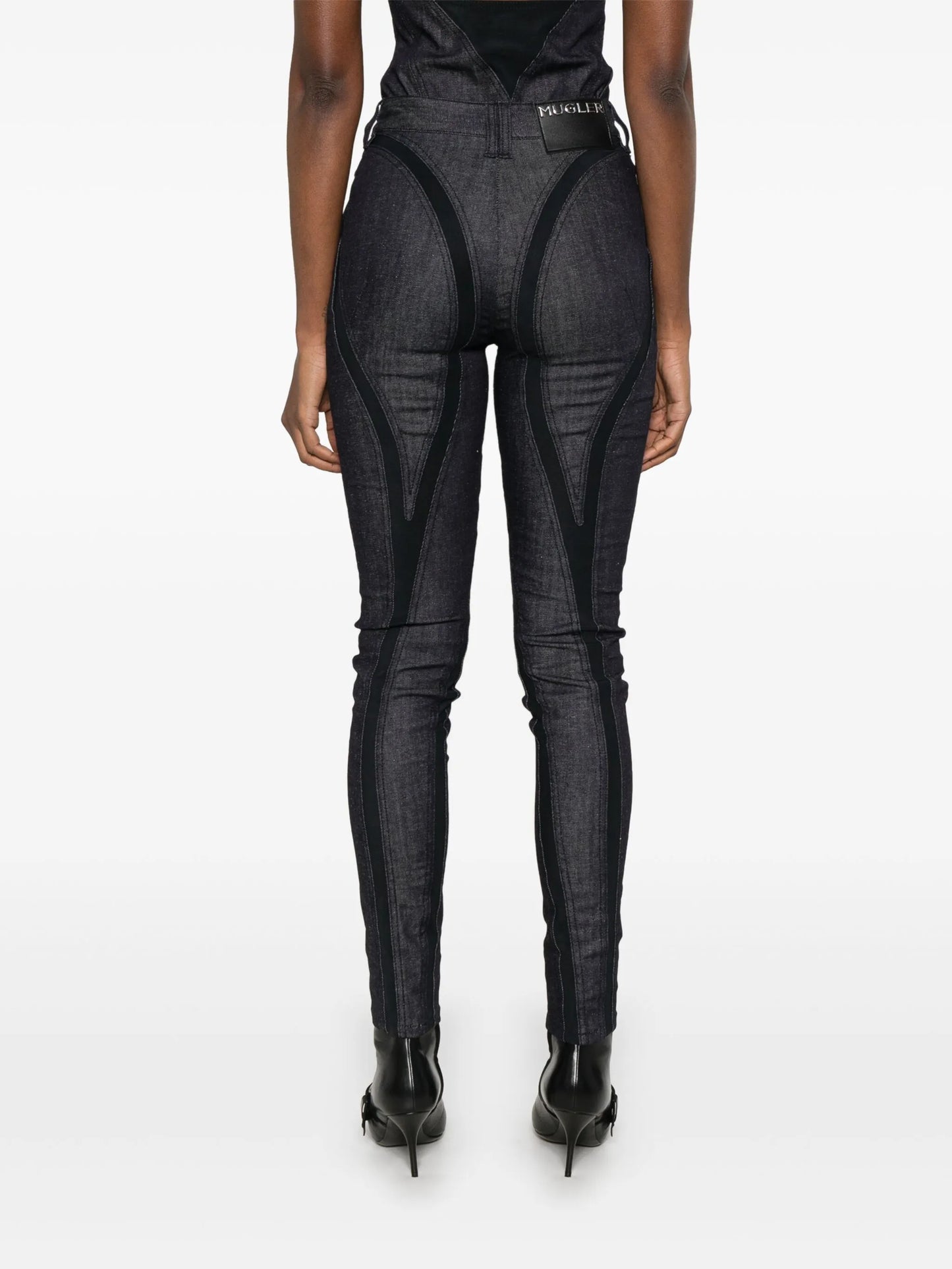 mesh-panel skinny jeans