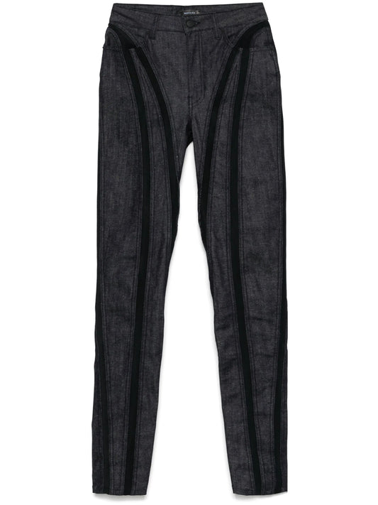 mesh-panel skinny jeans