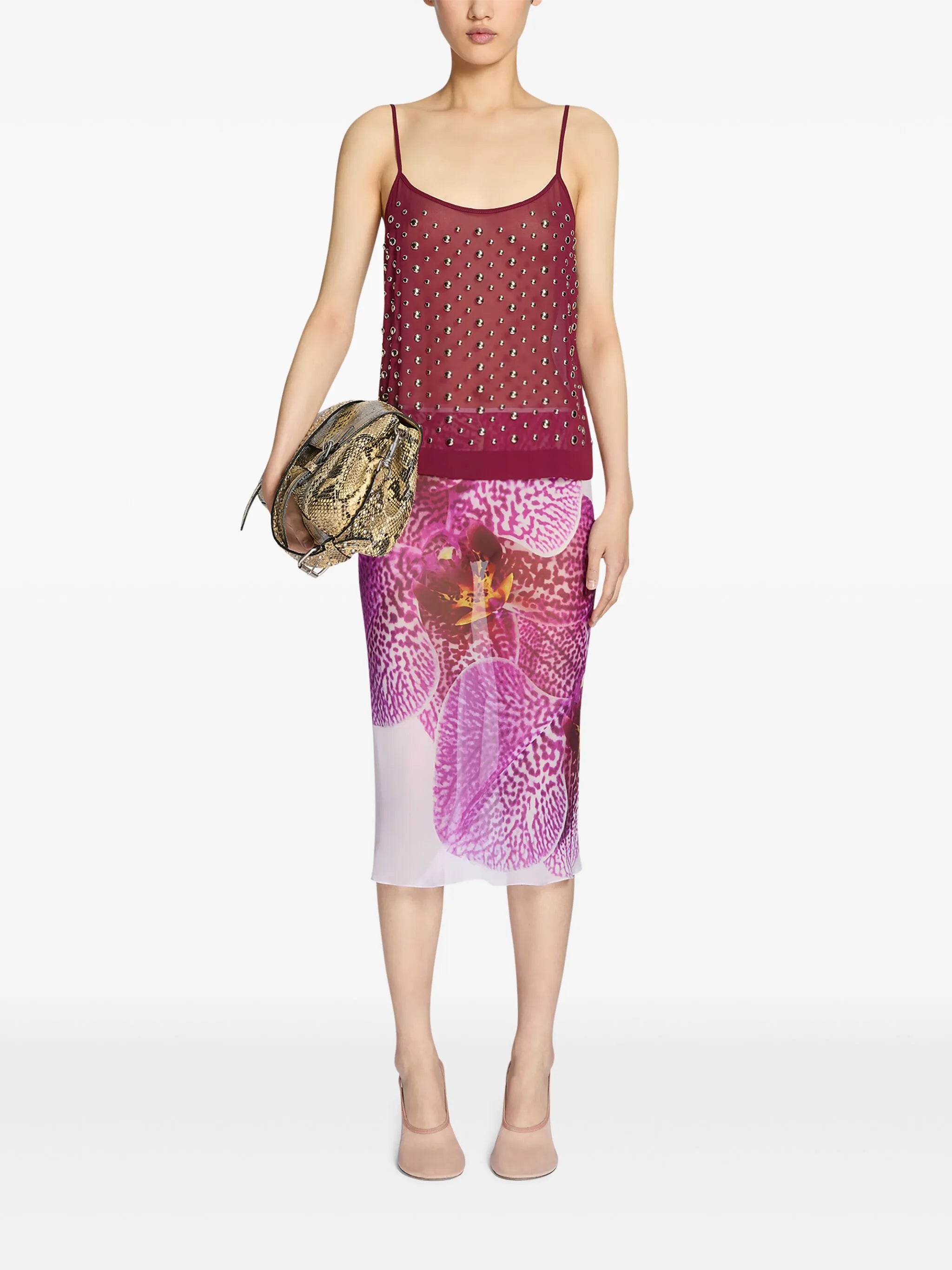 floral-print skirt