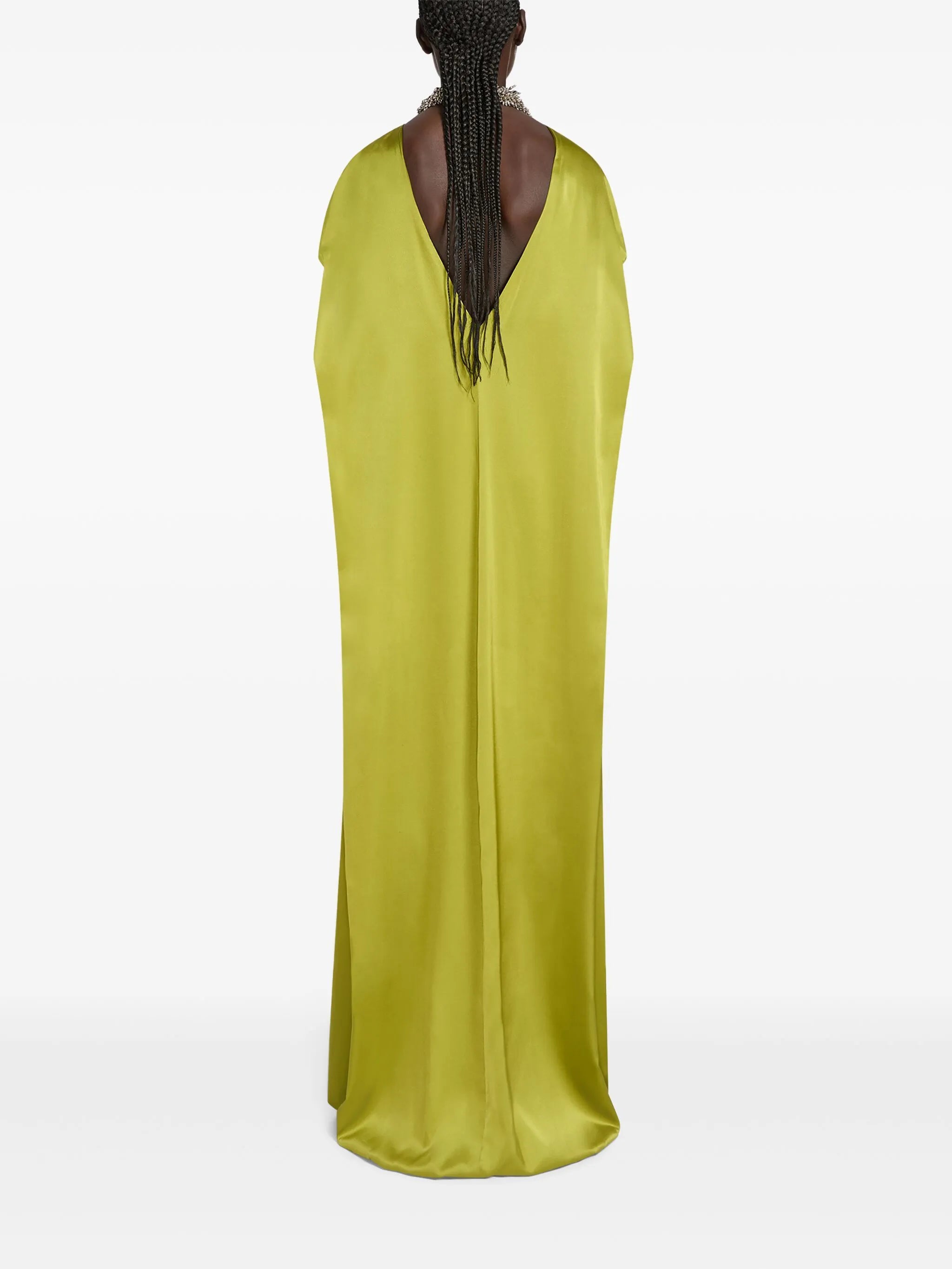 silk floor-length dress