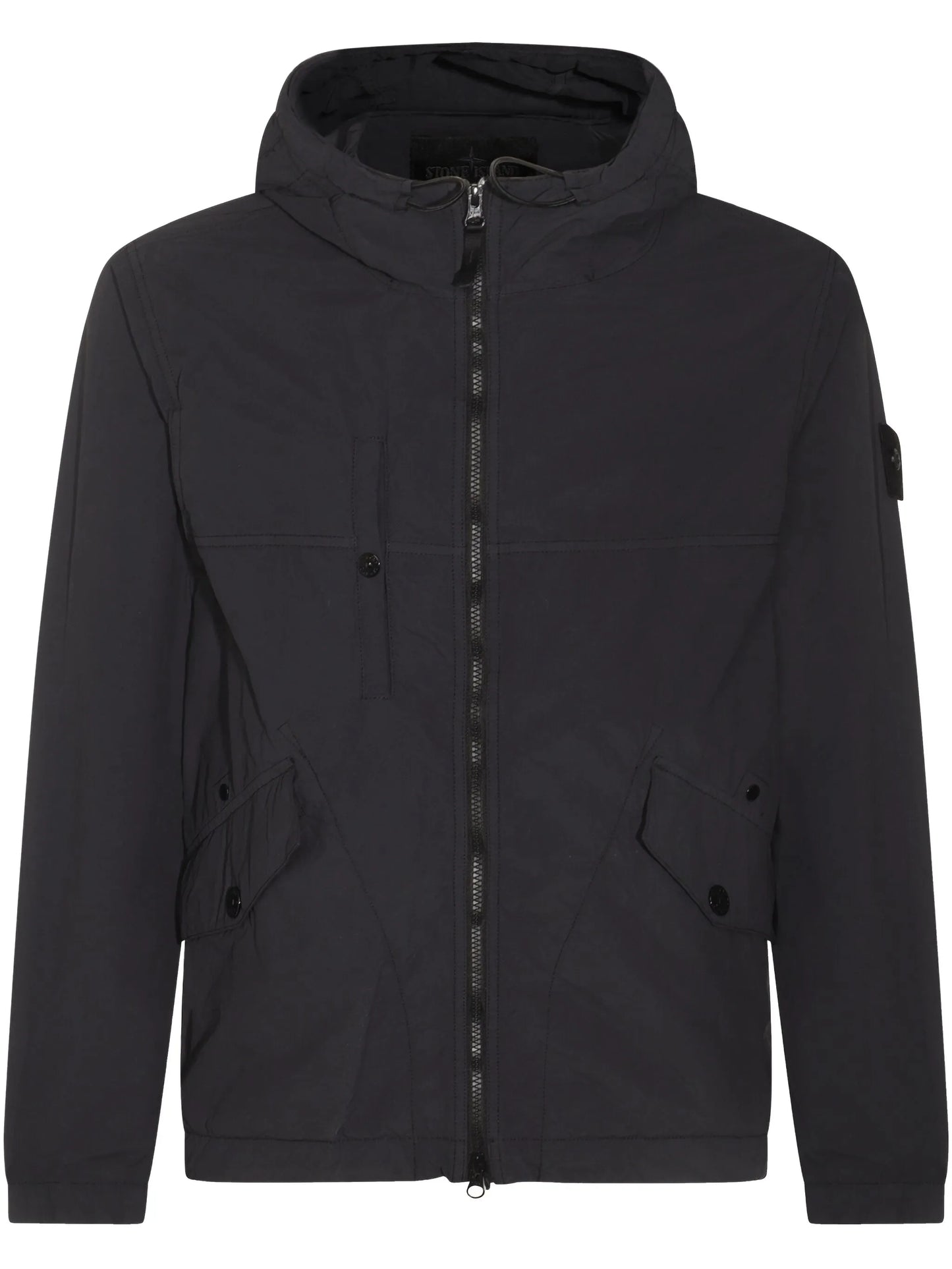 Compass-motif hooded jacket