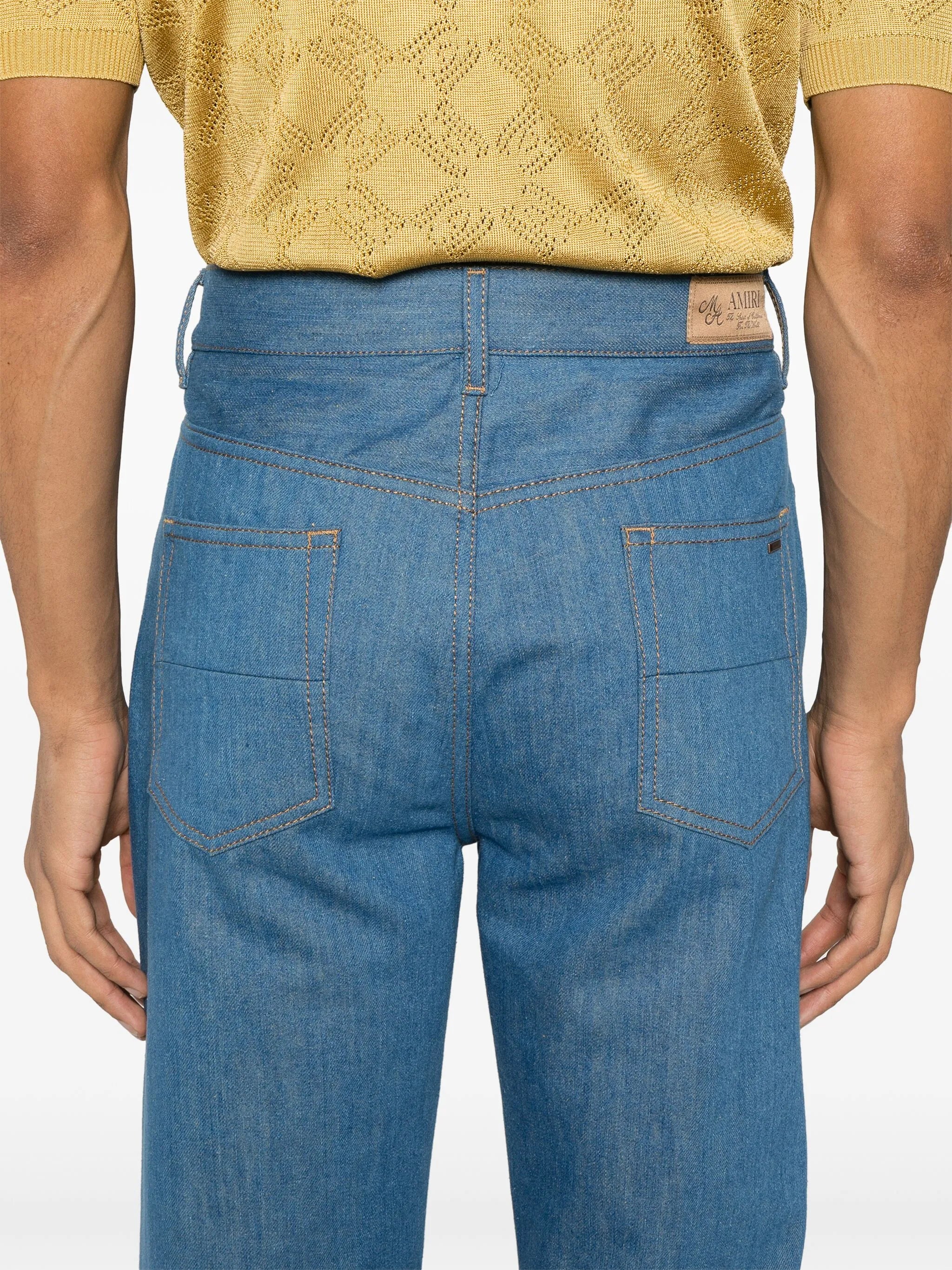 Crease flared jeans