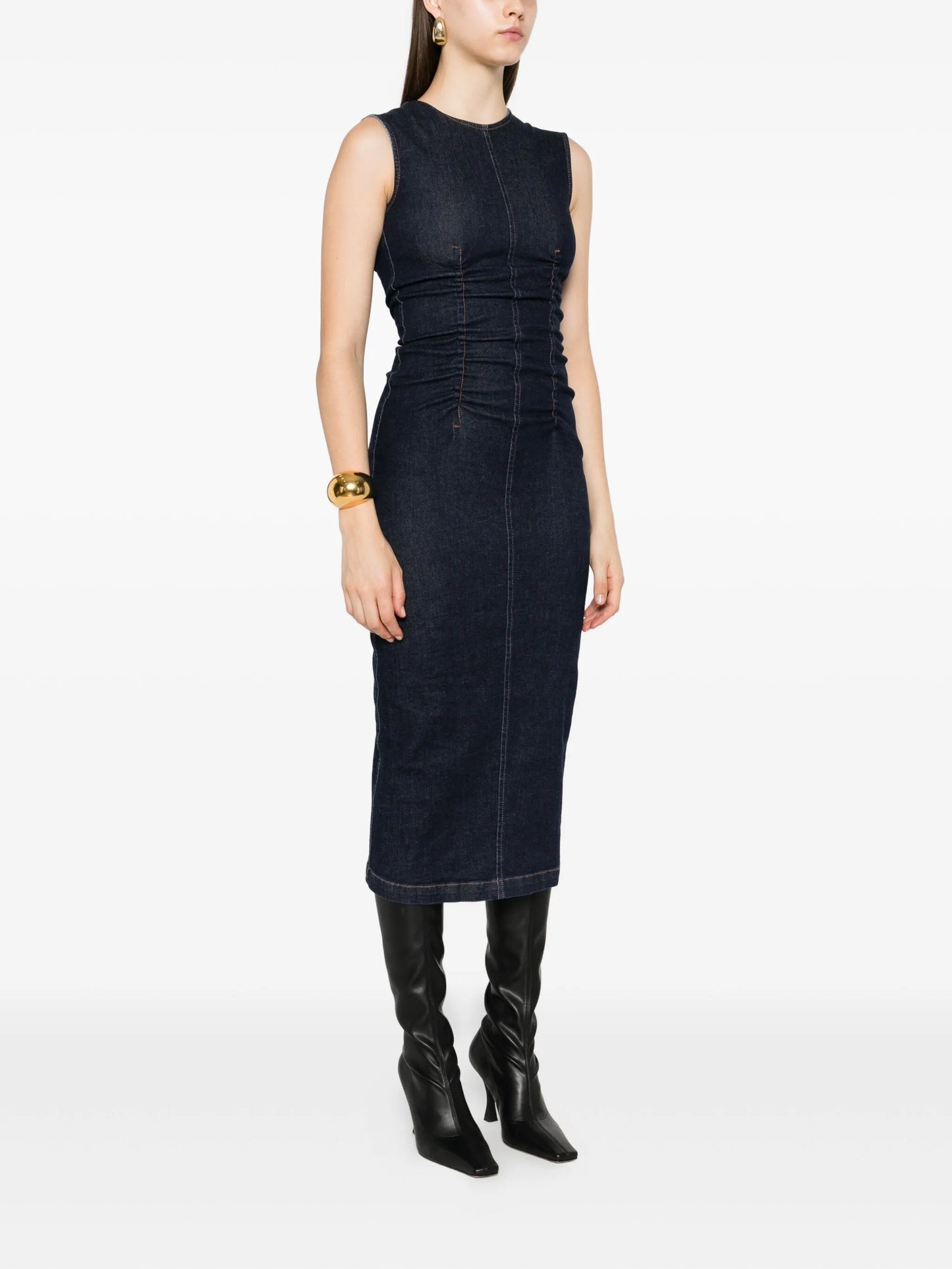denim midi dress
