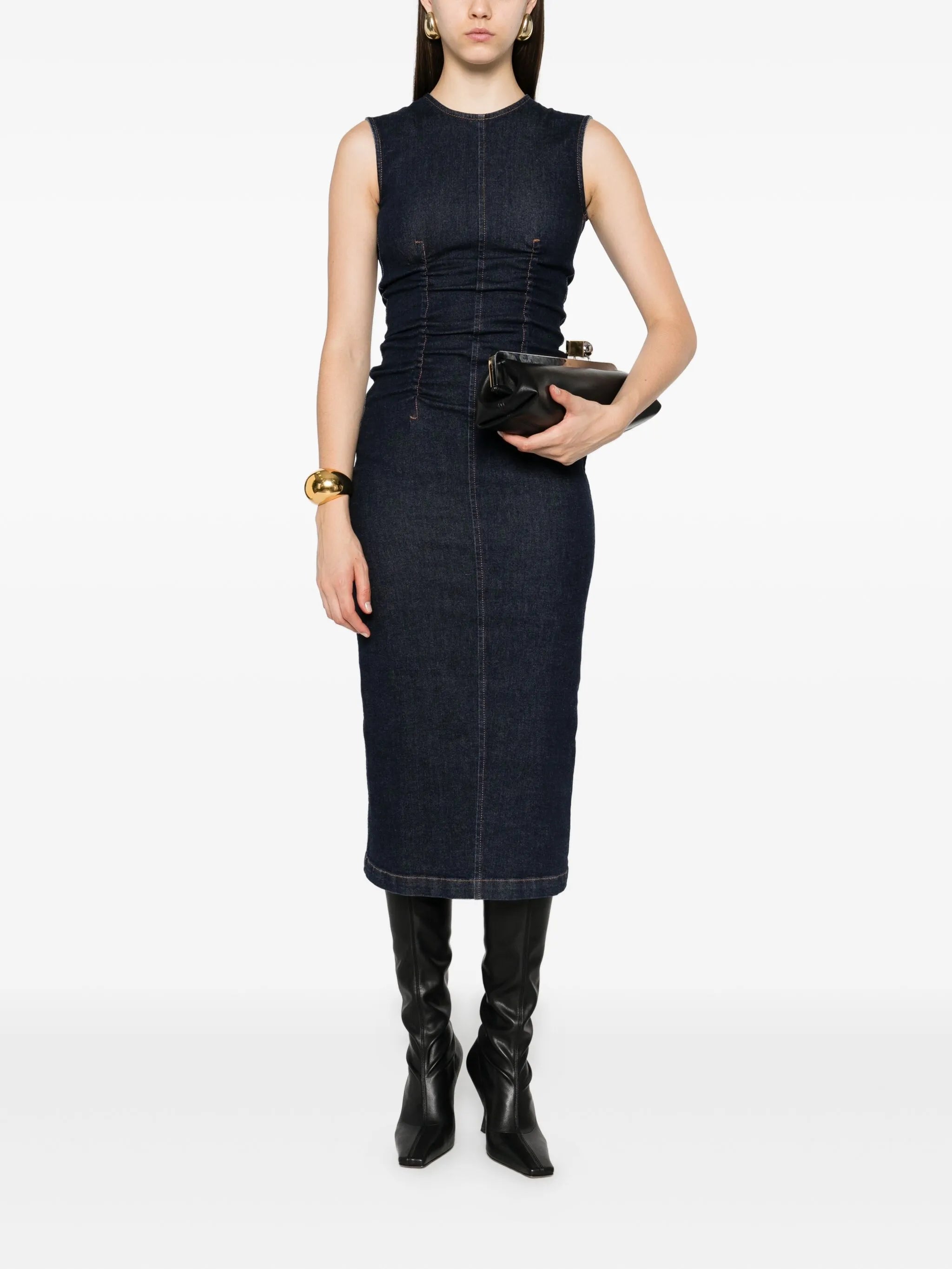 denim midi dress