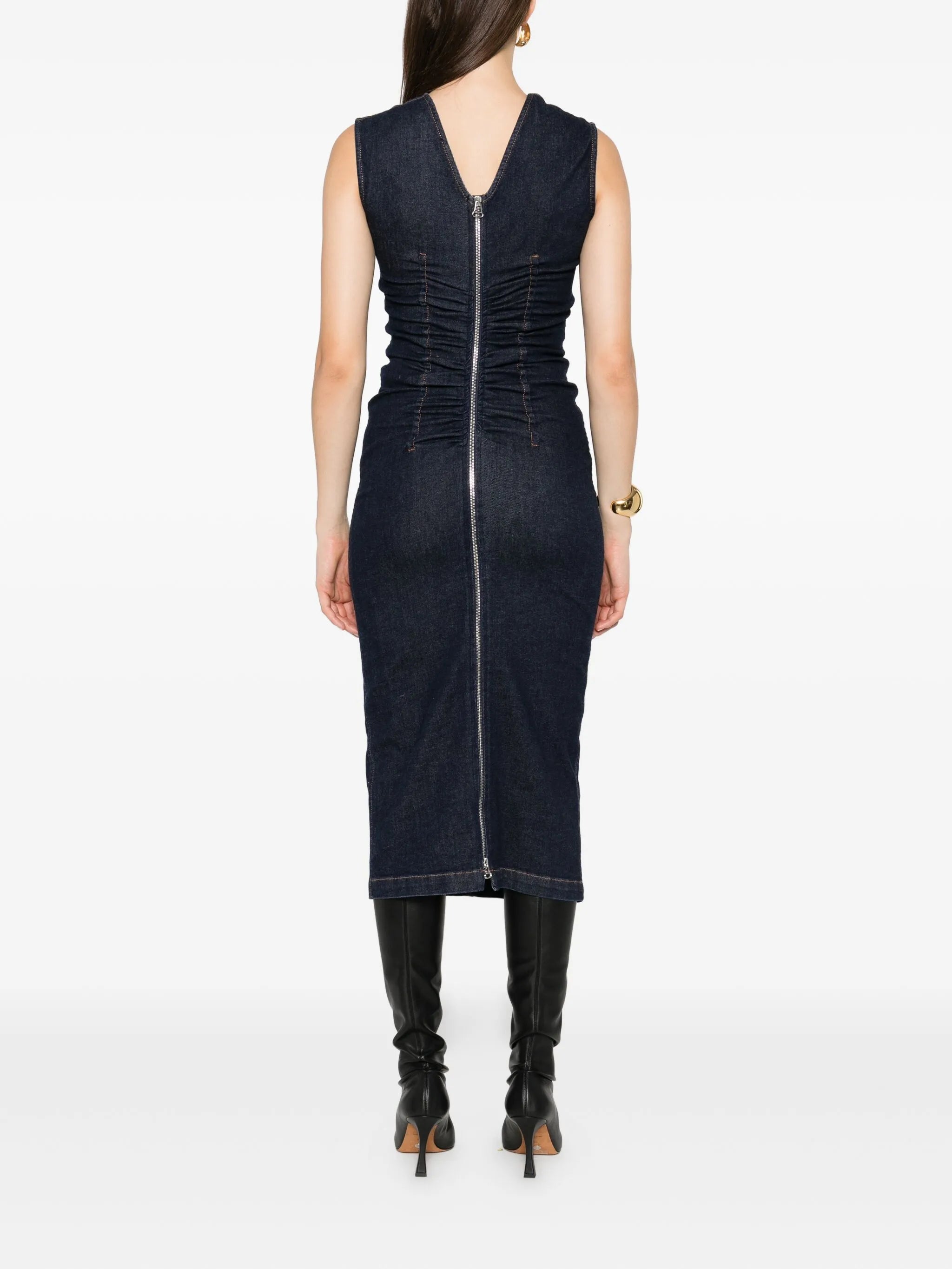 denim midi dress