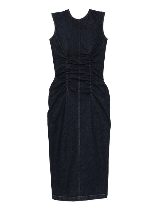 denim midi dress