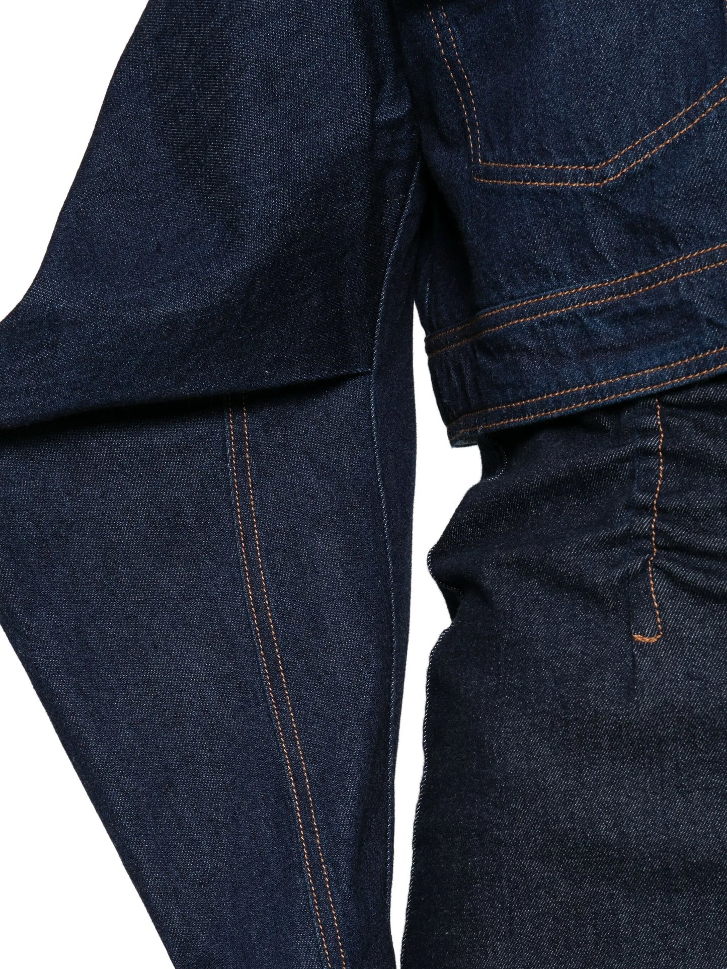 curved-sleeve denim jacket