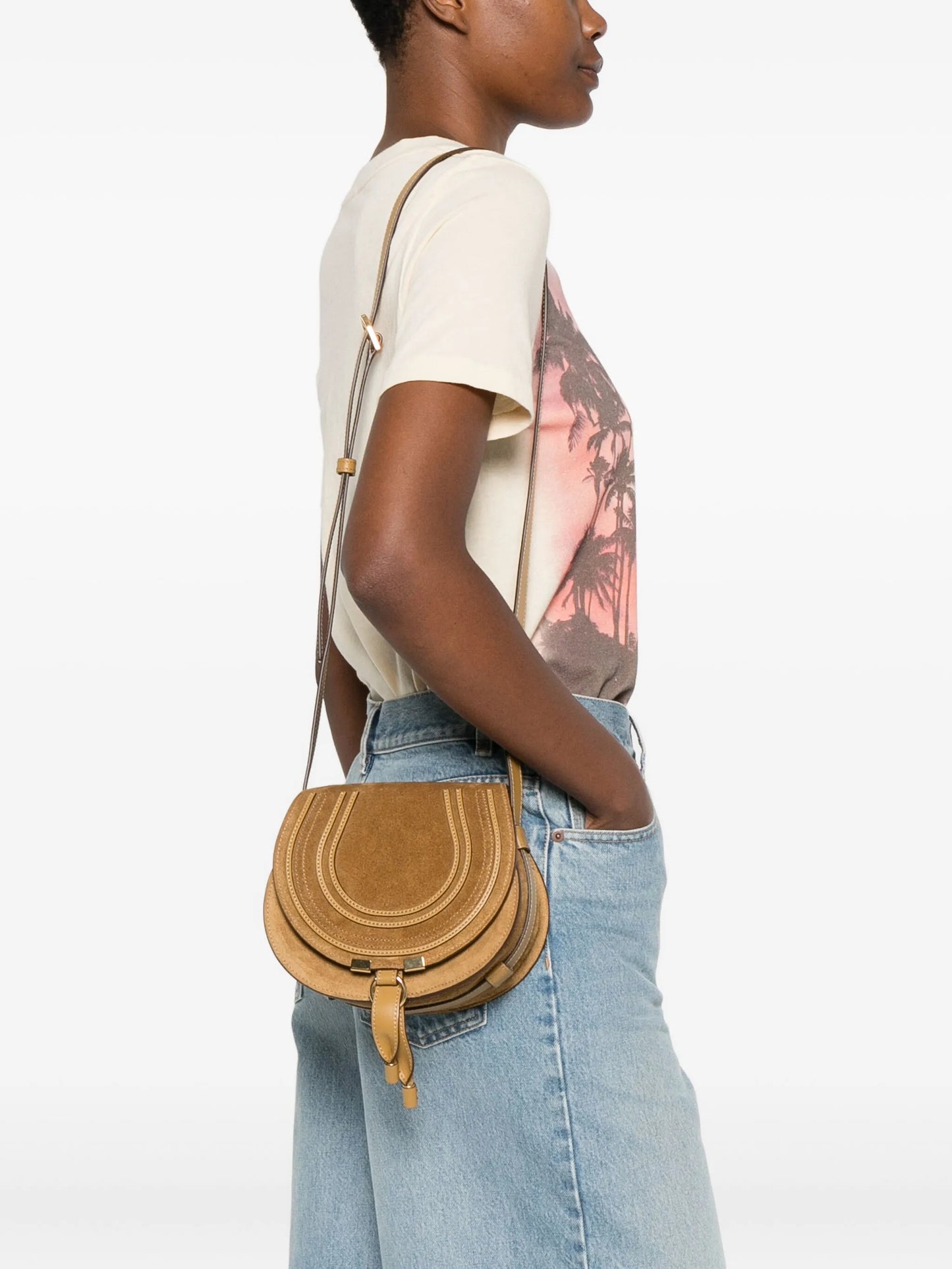 Marcie saddle suede crossbody bag