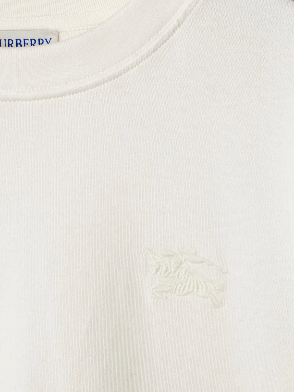 Check trim cotton T-shirt