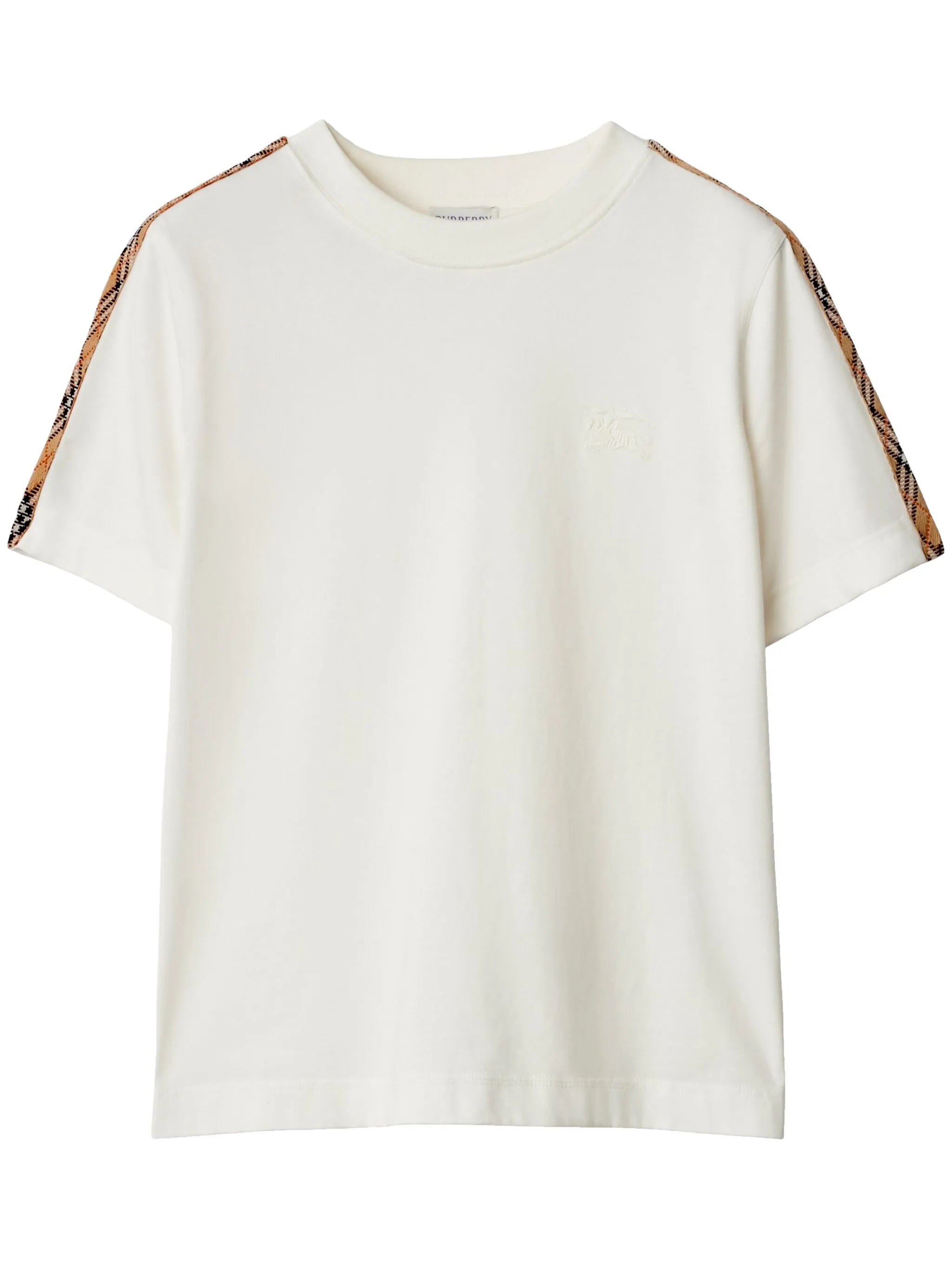 Check trim cotton T-shirt