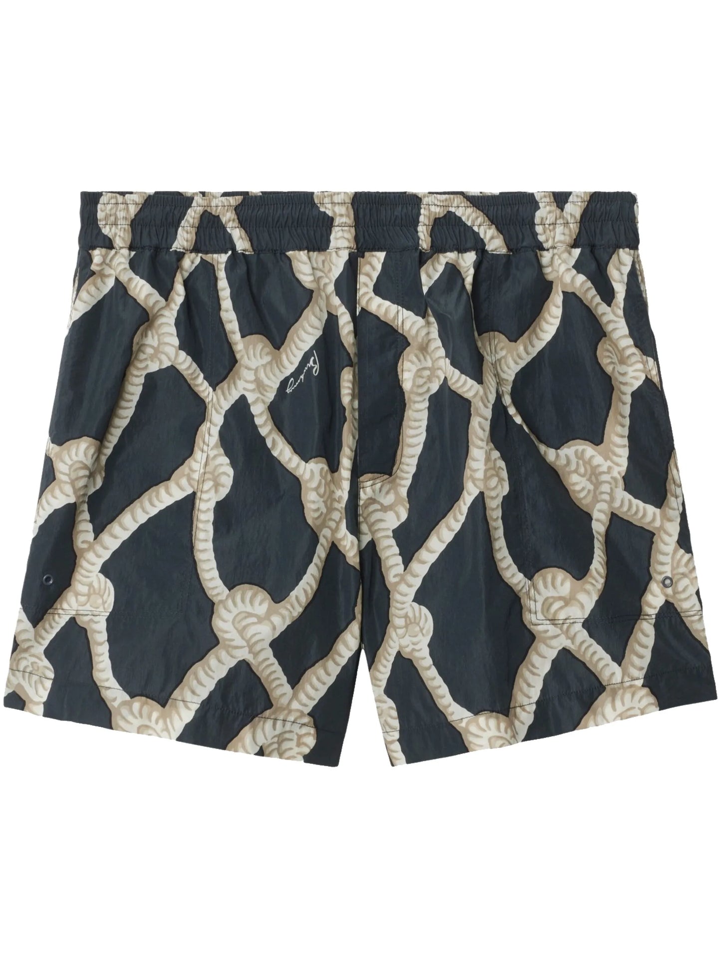 Knot-print cotton shorts