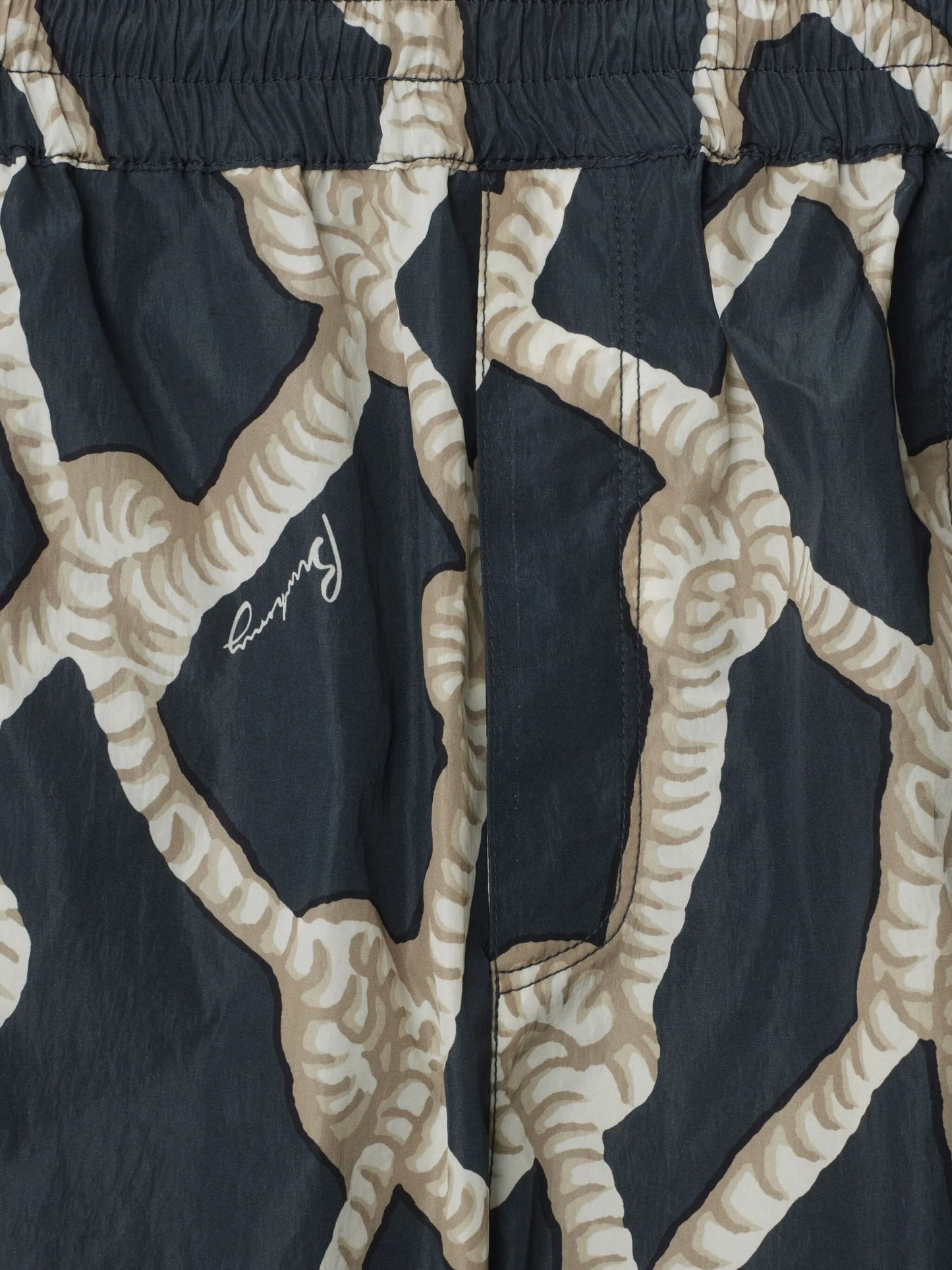 Knot-print cotton shorts