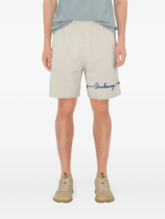 Knot-print cotton shorts