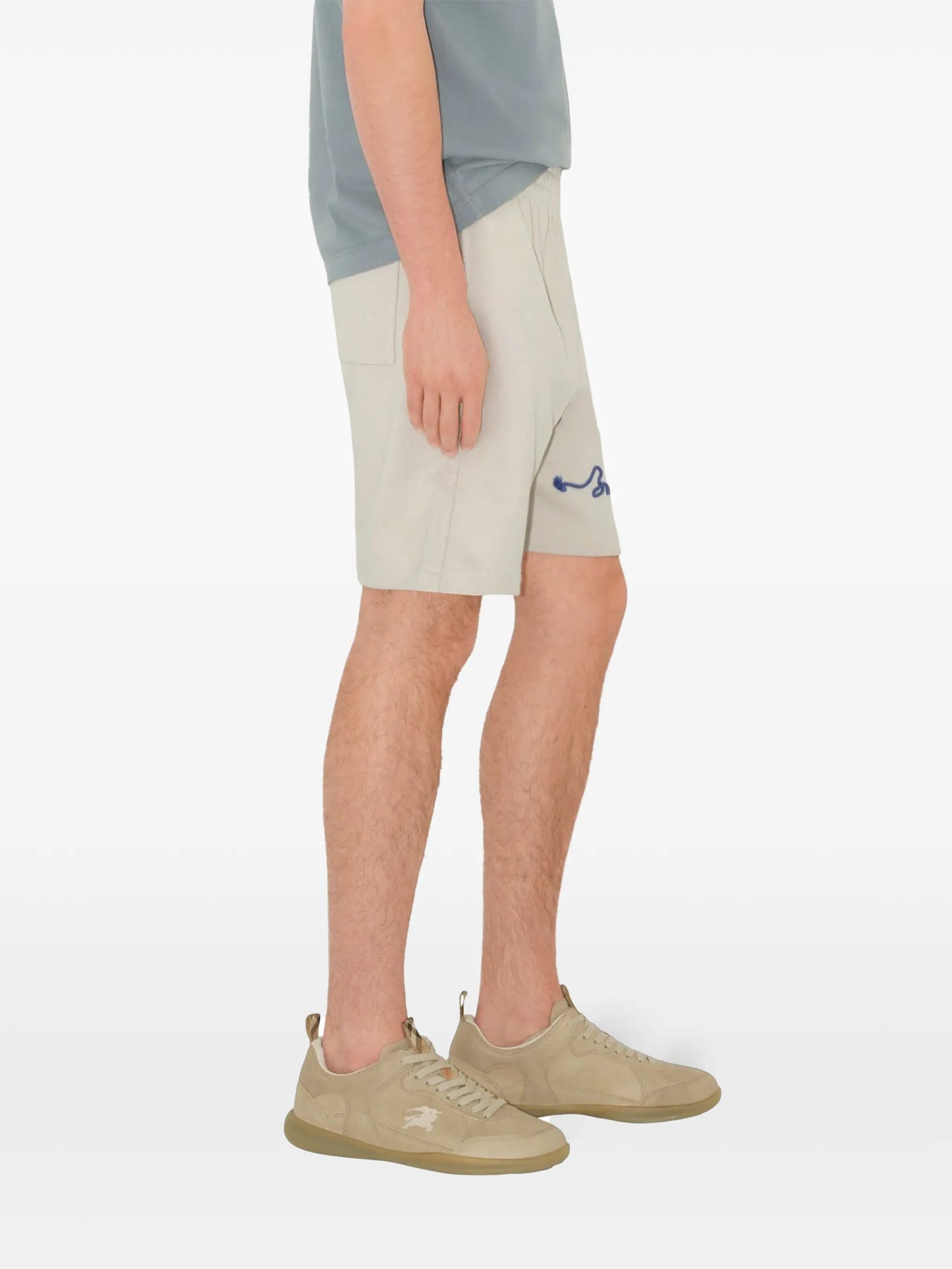 Knot-print cotton shorts