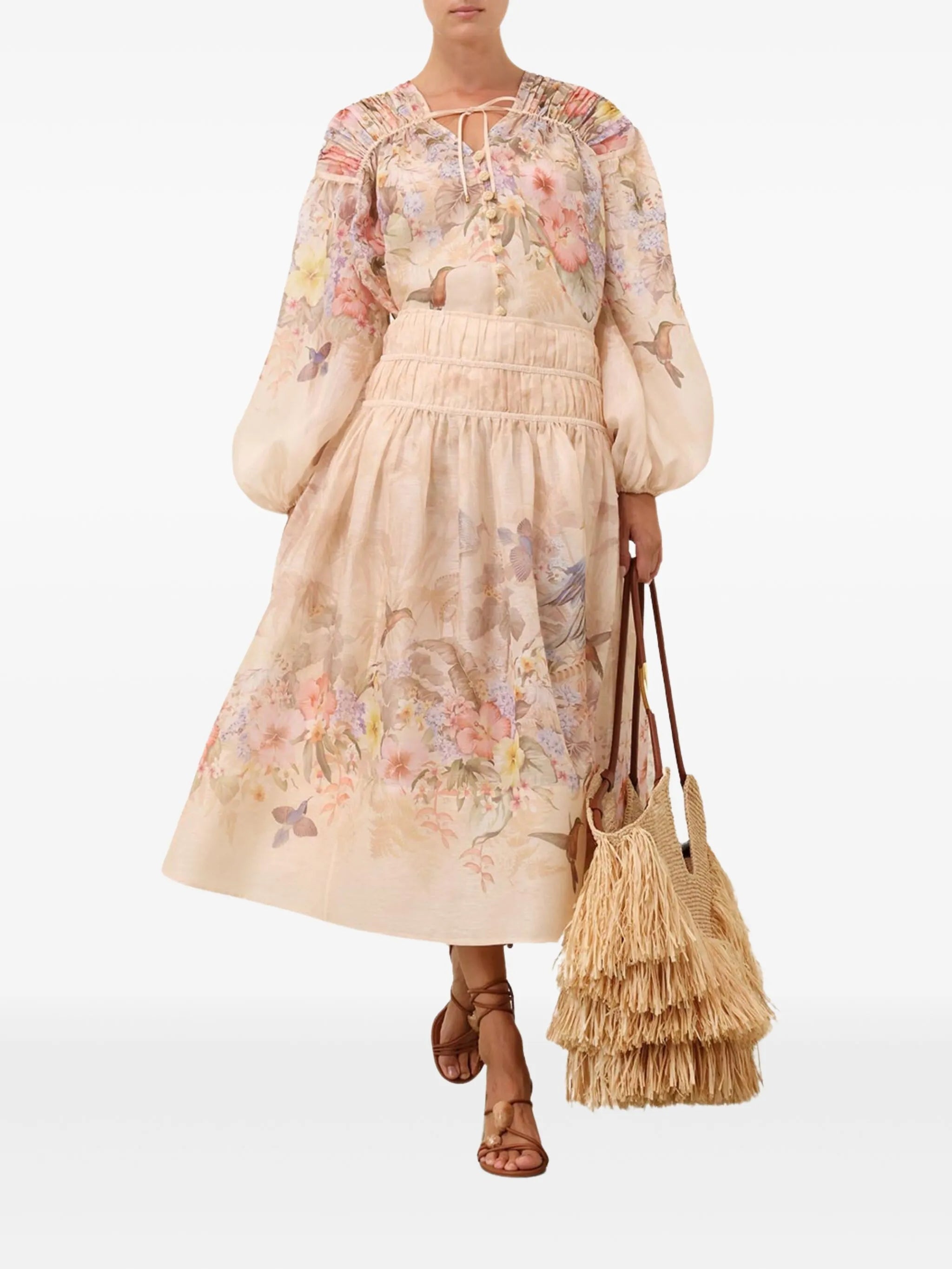 Illuminate midi skirt
