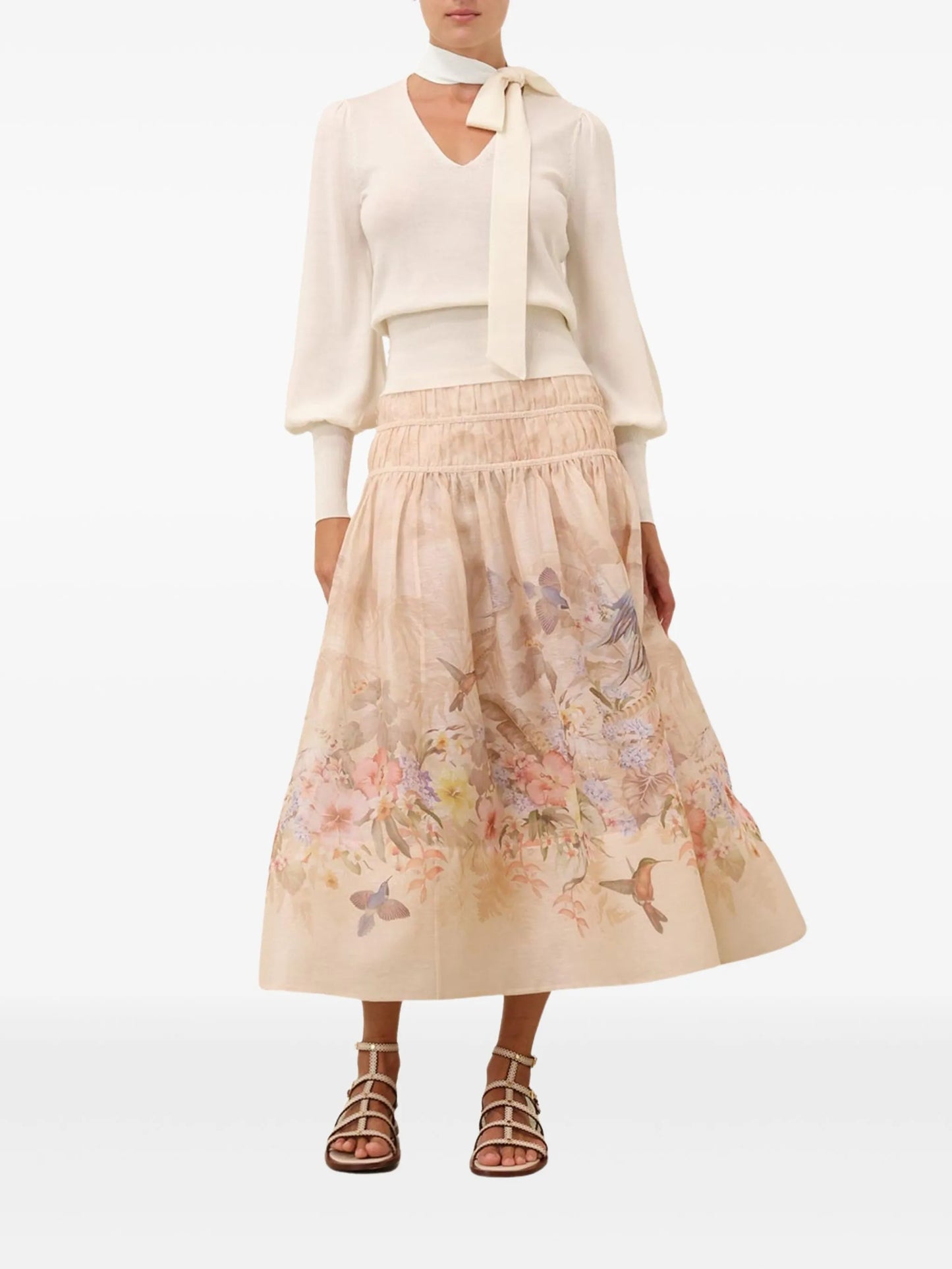 Illuminate midi skirt