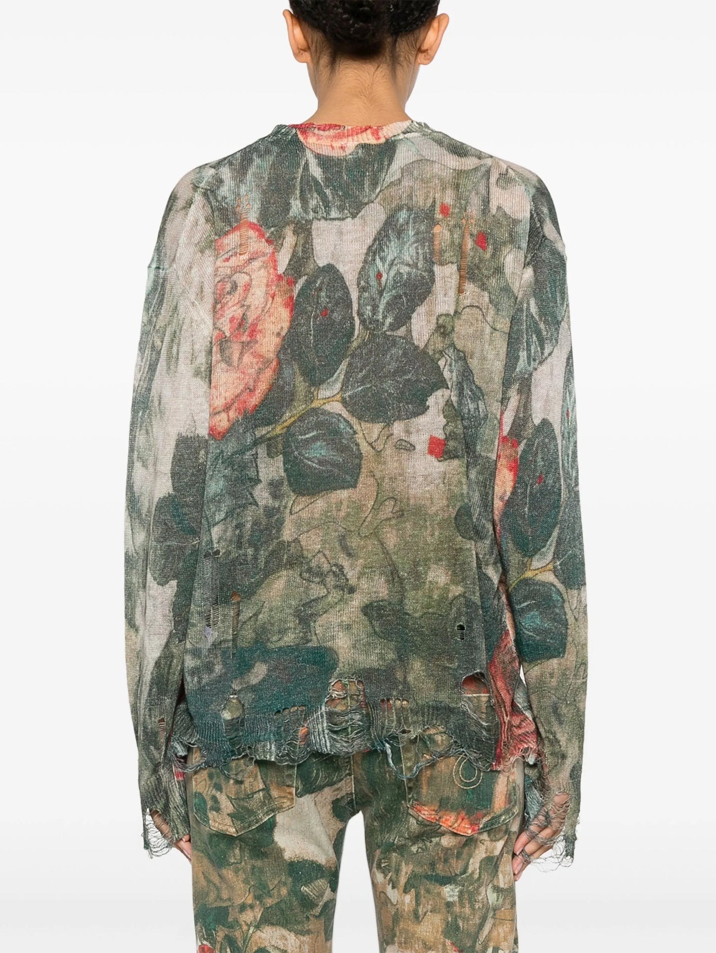 floral-print cardigan