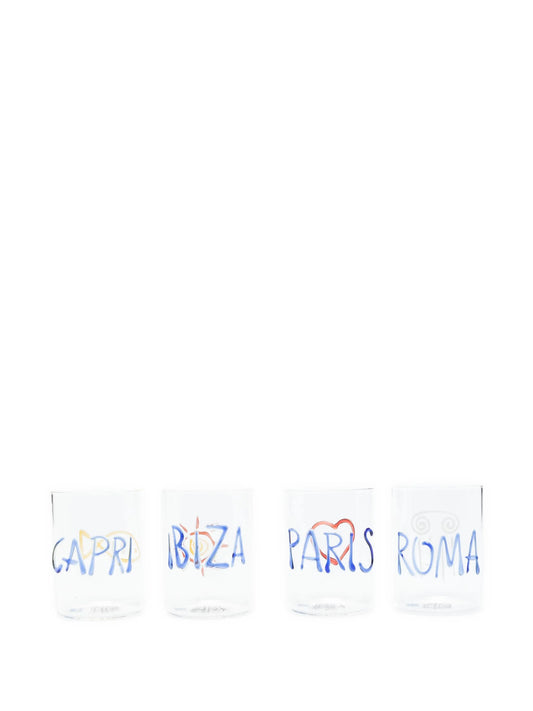 Jet Set glasses (set of four)