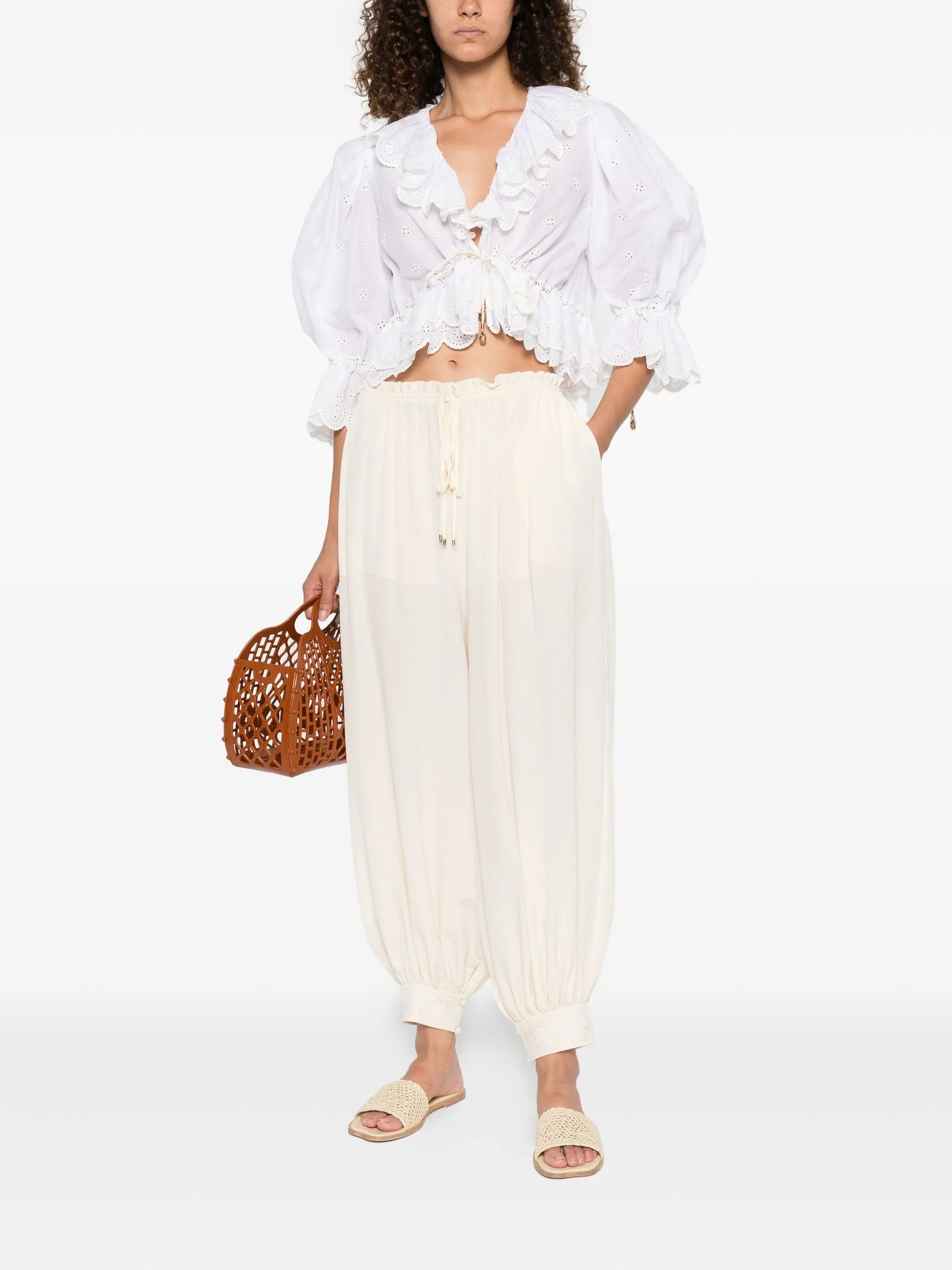 ruffled cropped top