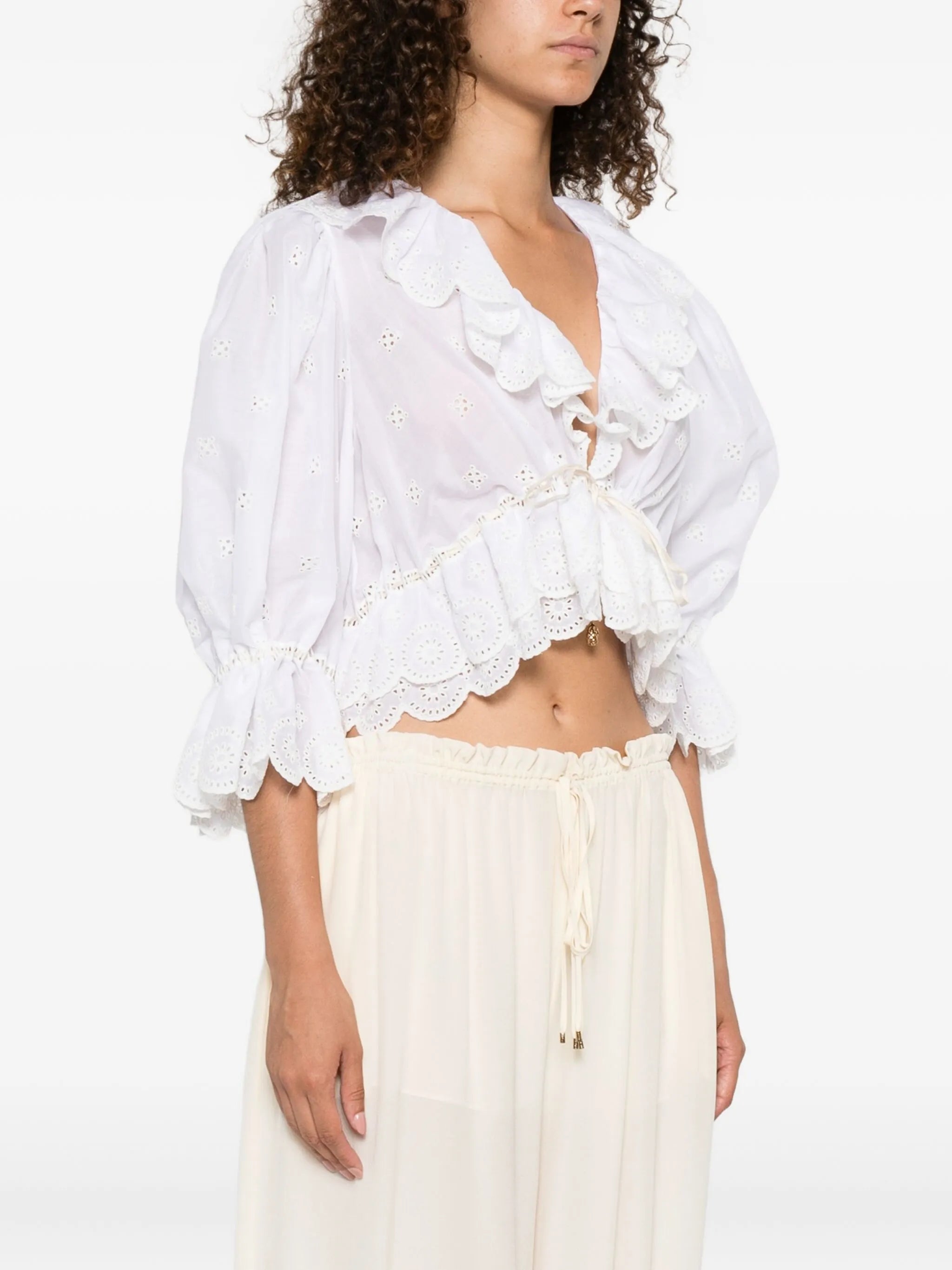 ruffled cropped top