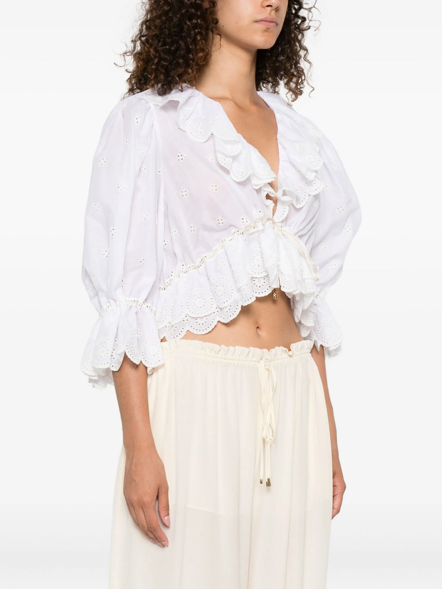 ruffled cropped top