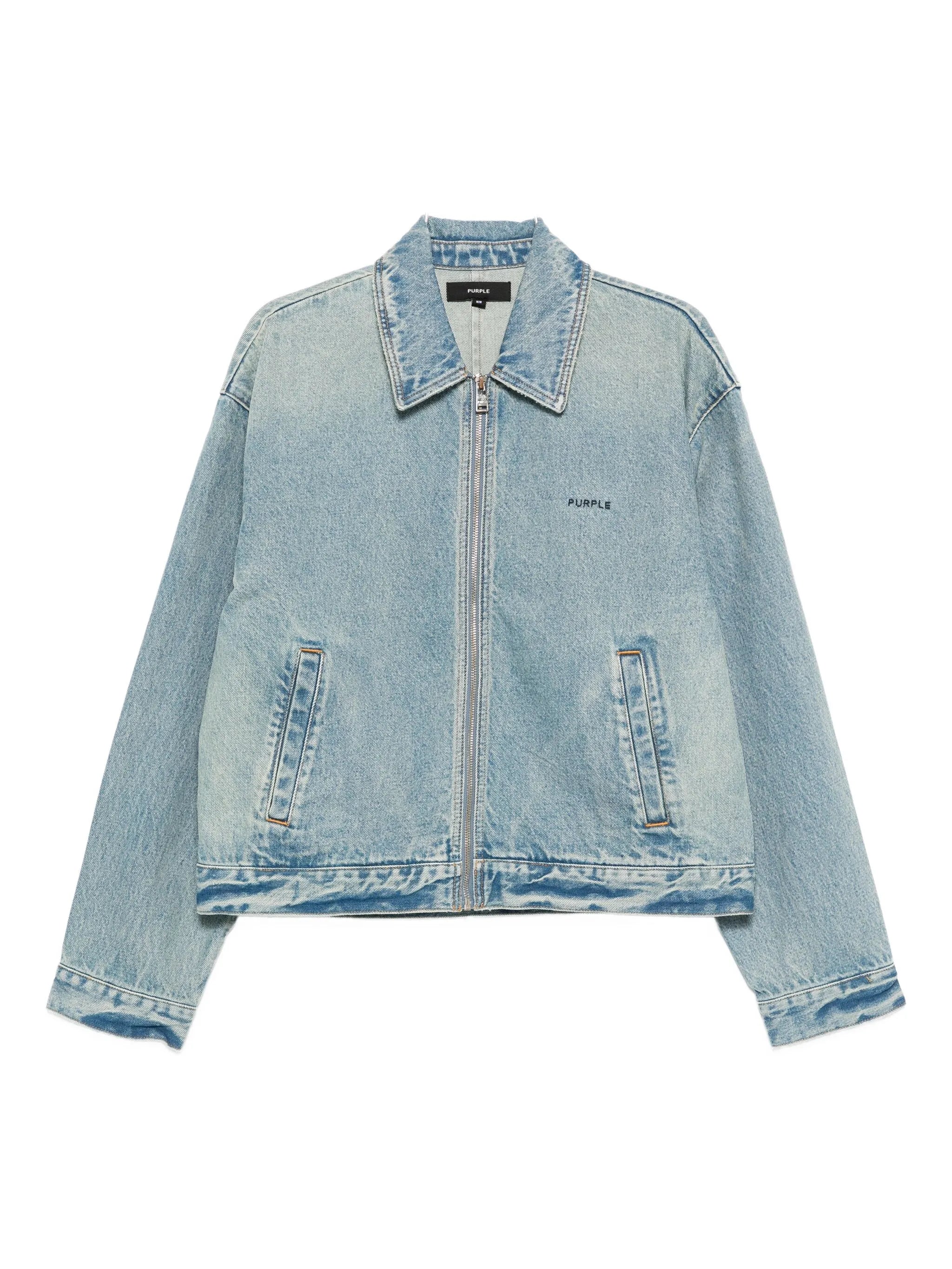 zip-up denim jacket