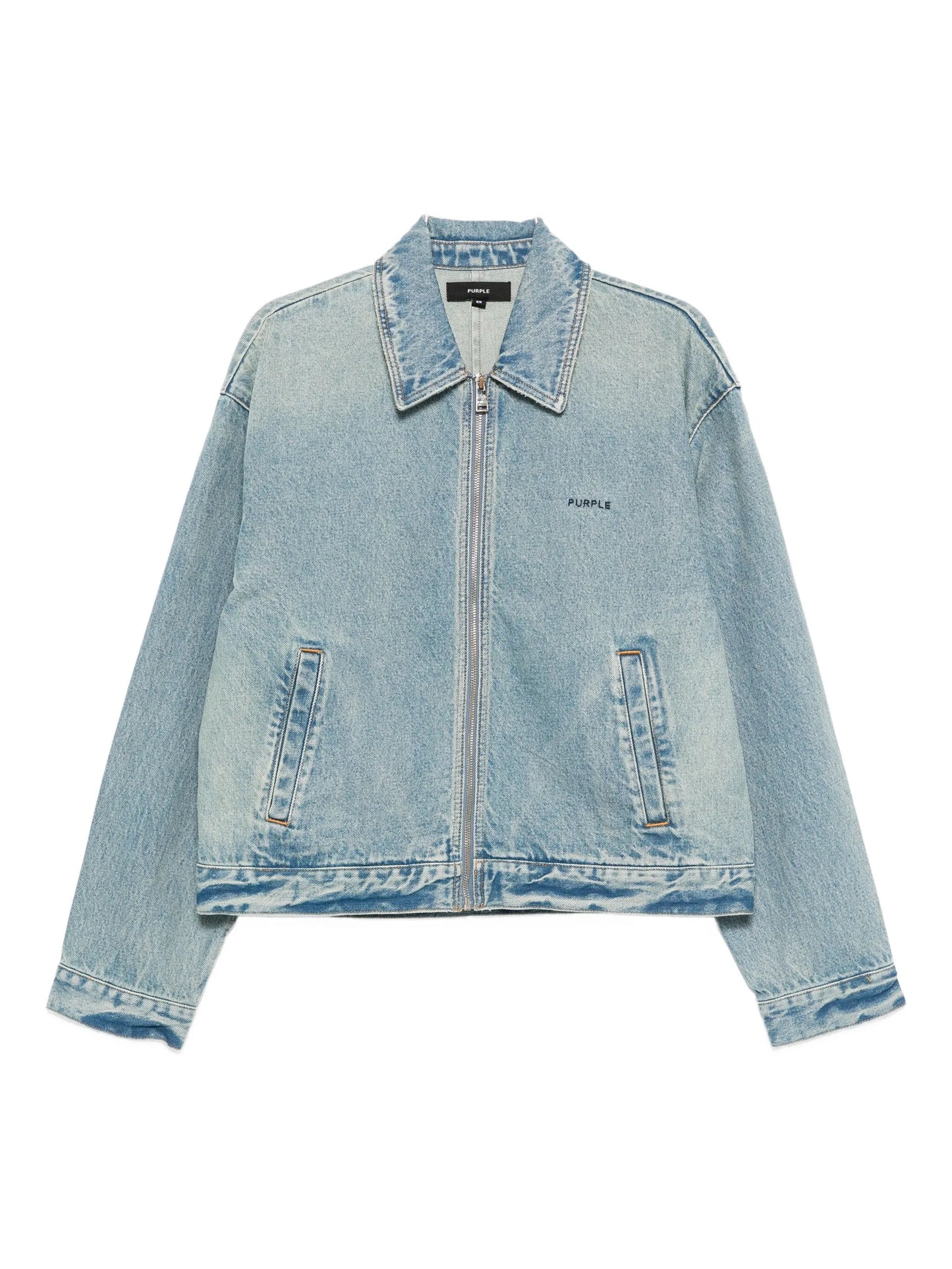 zip-up denim jacket
