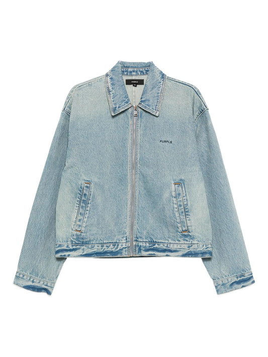 zip-up denim jacket