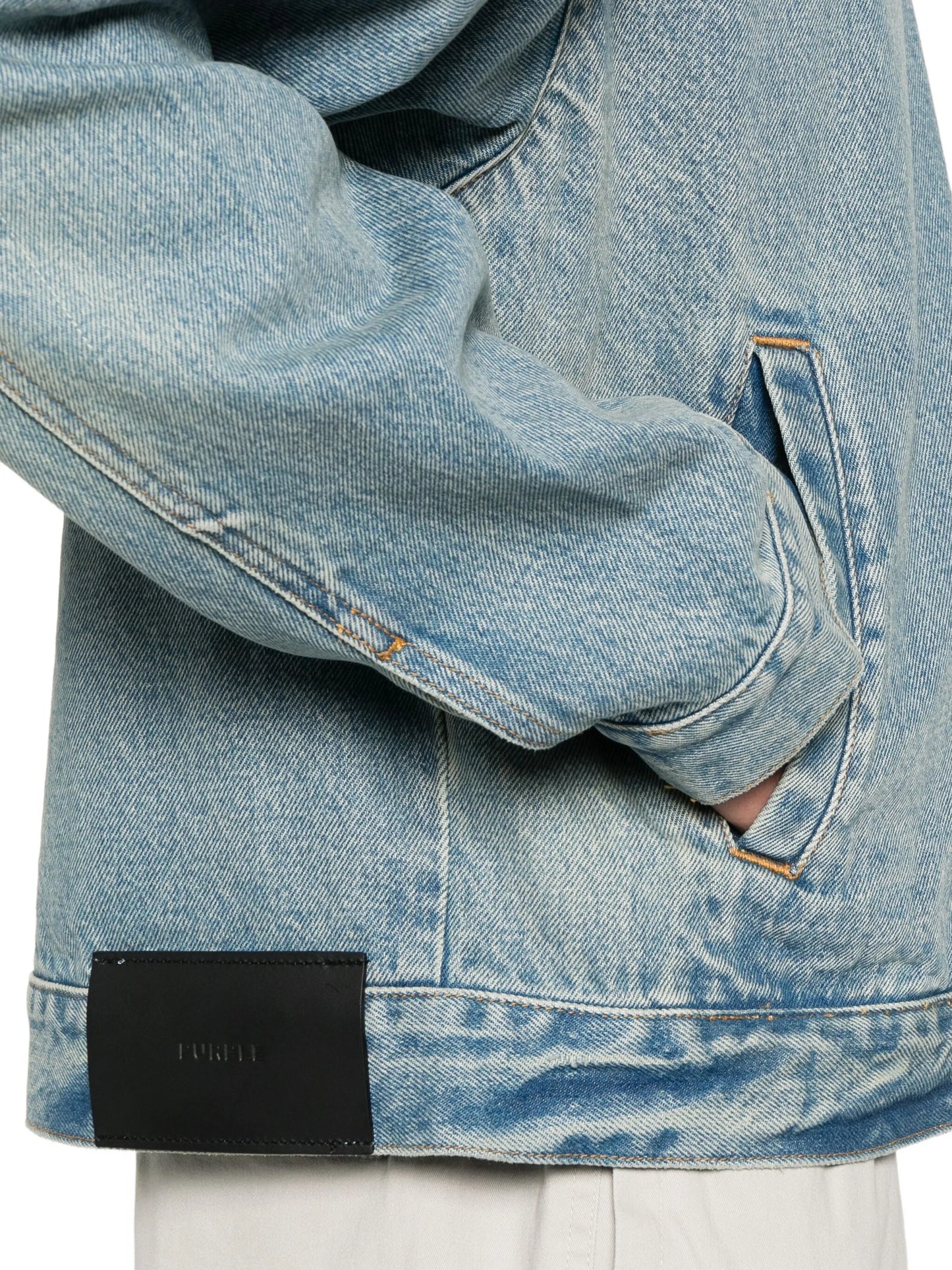 zip-up denim jacket
