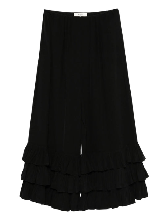 crepe de chine trousers