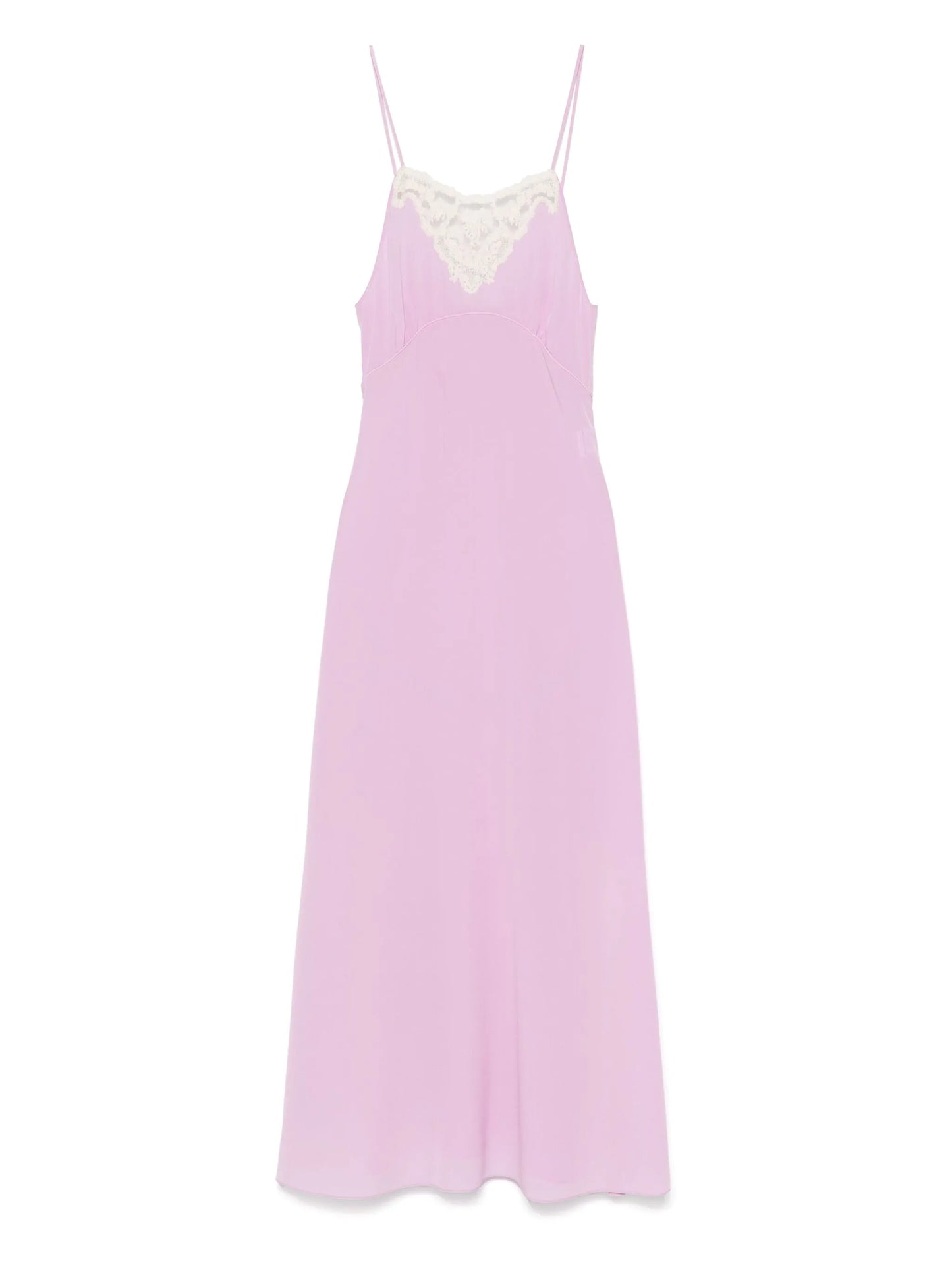 lace-detail midi dress
