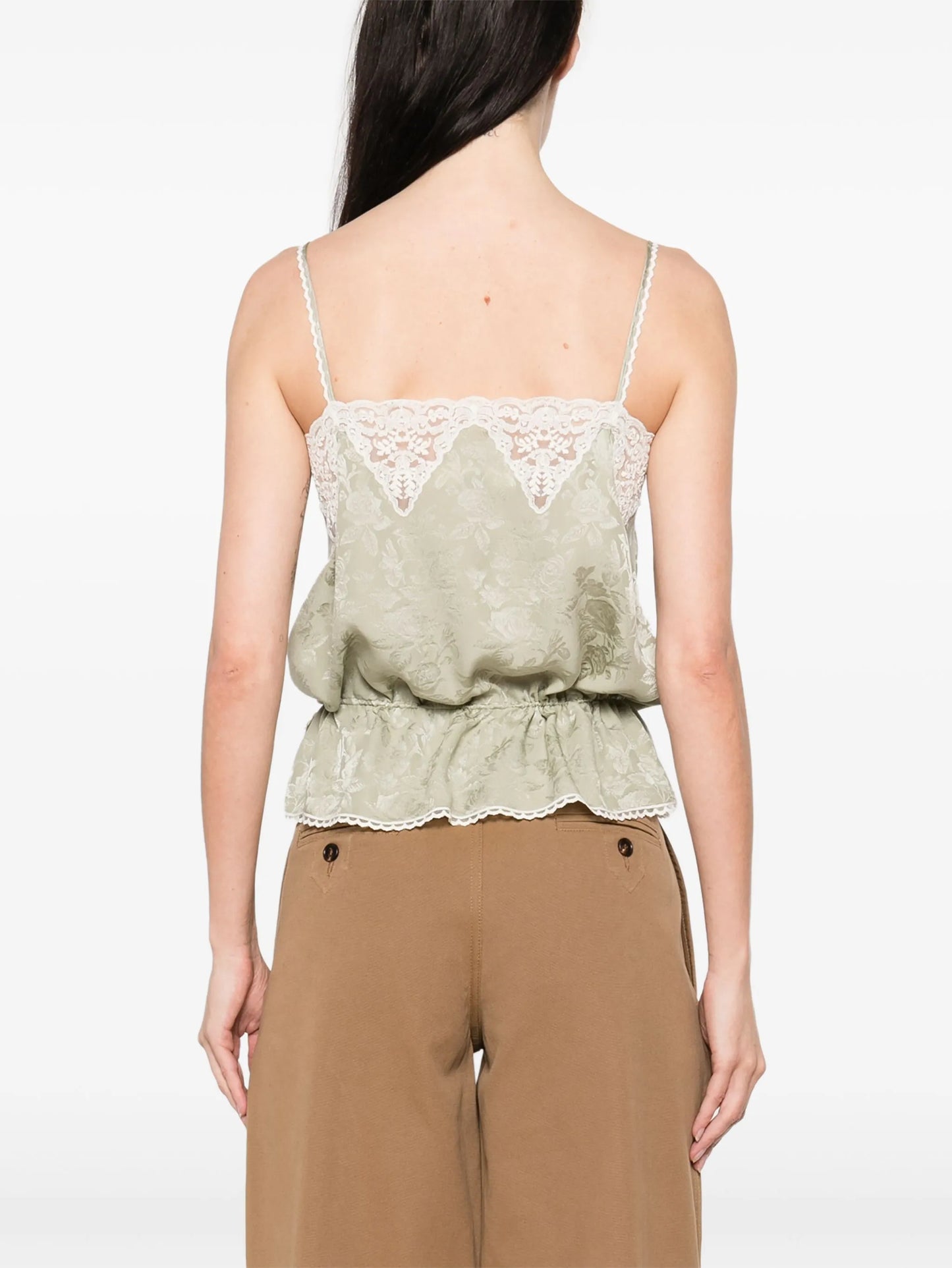 floral-jacquard top