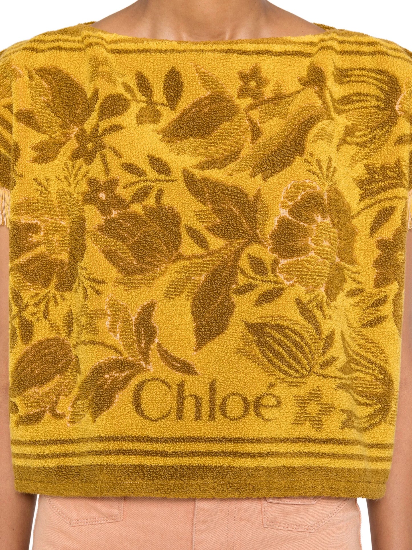 boat-neck jacquard top
