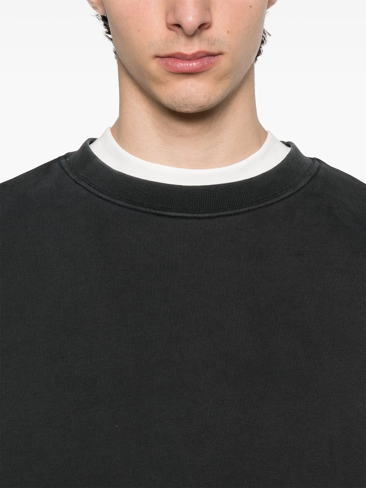 crew-neck fleece sweatshirt