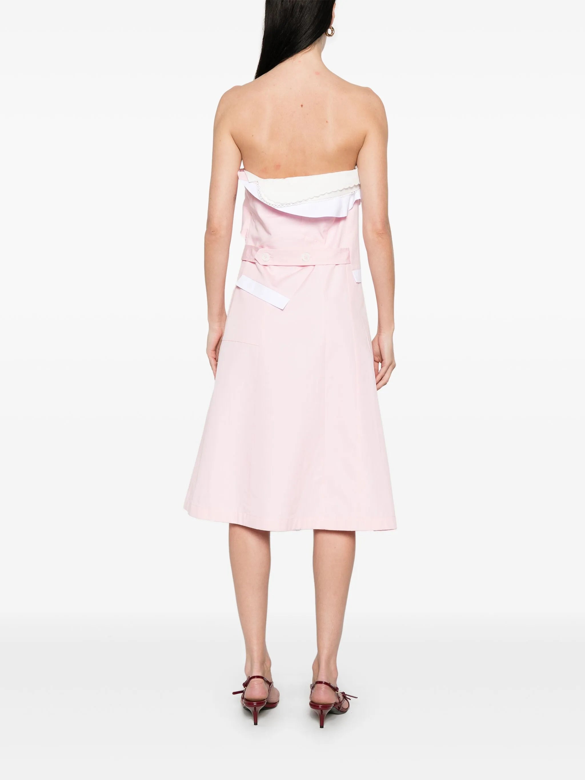 layered-detail poplin dress