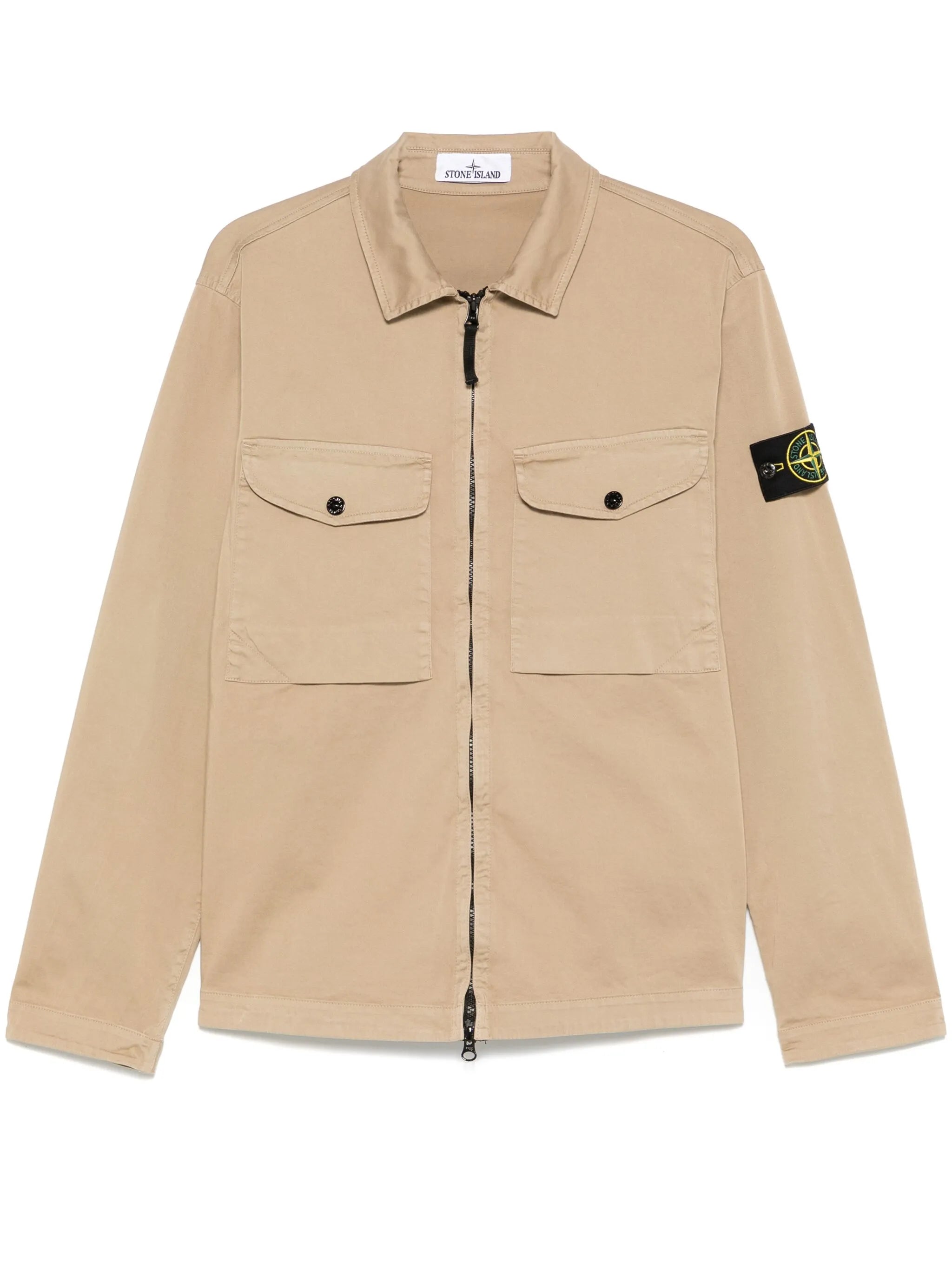Compass-badge shirt jacket