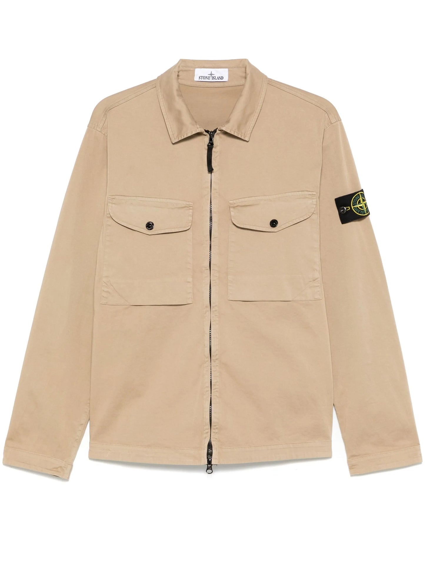 Compass-badge shirt jacket