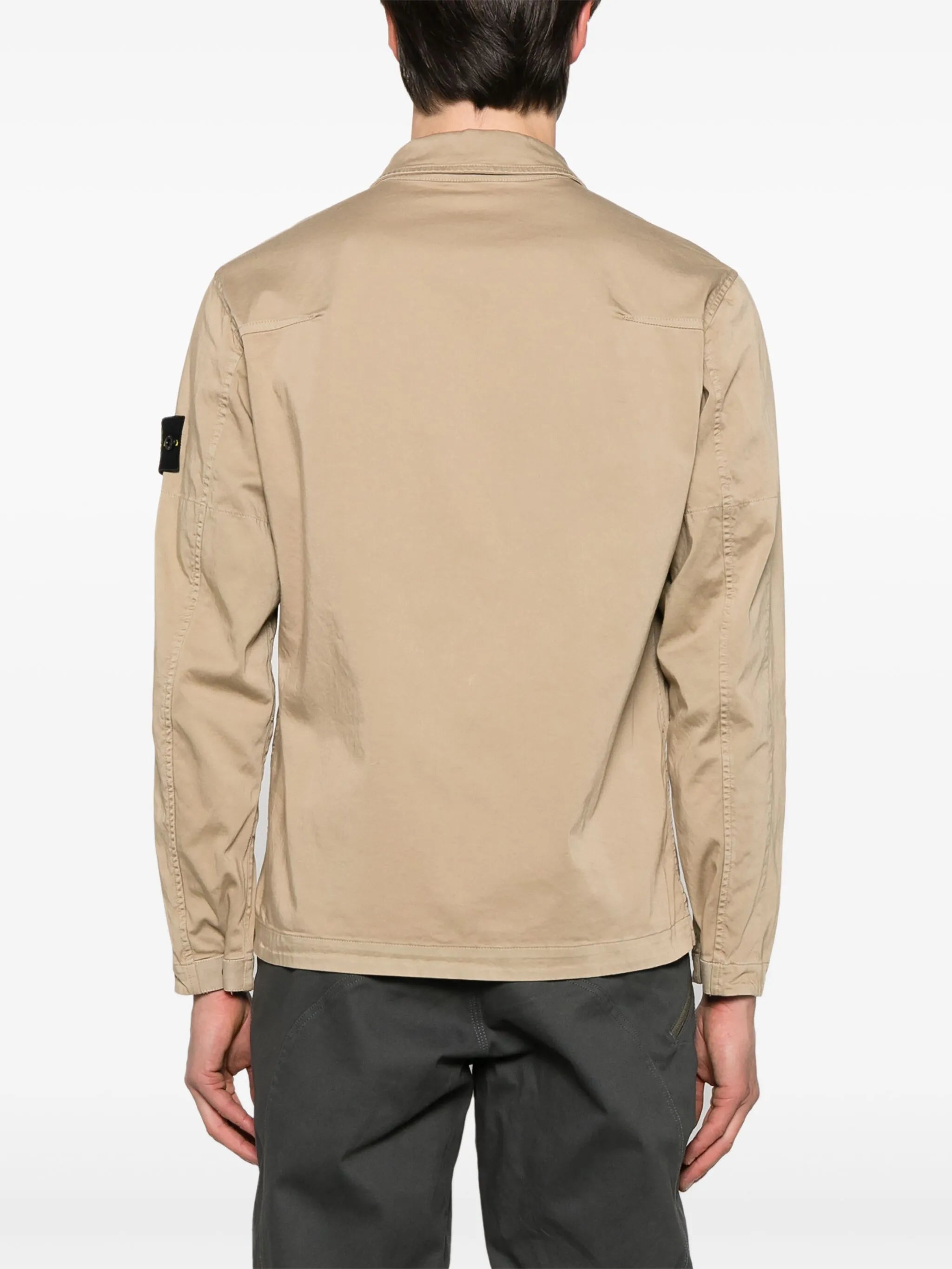 Compass-badge shirt jacket