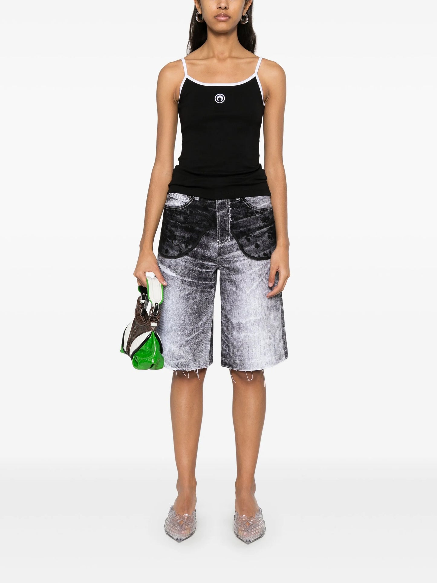 Moon embroidered tank top
