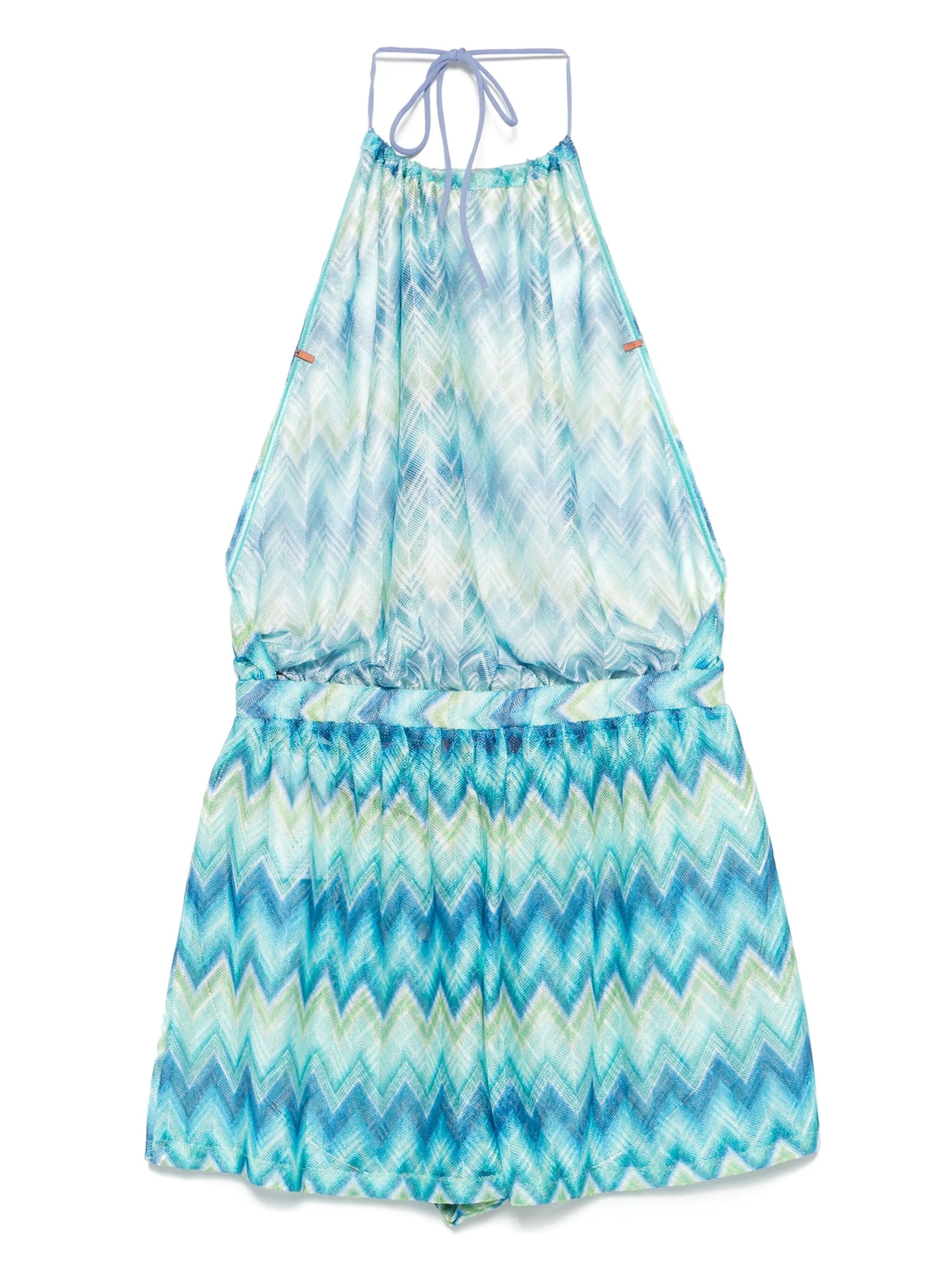 zigzag-woven playsuit