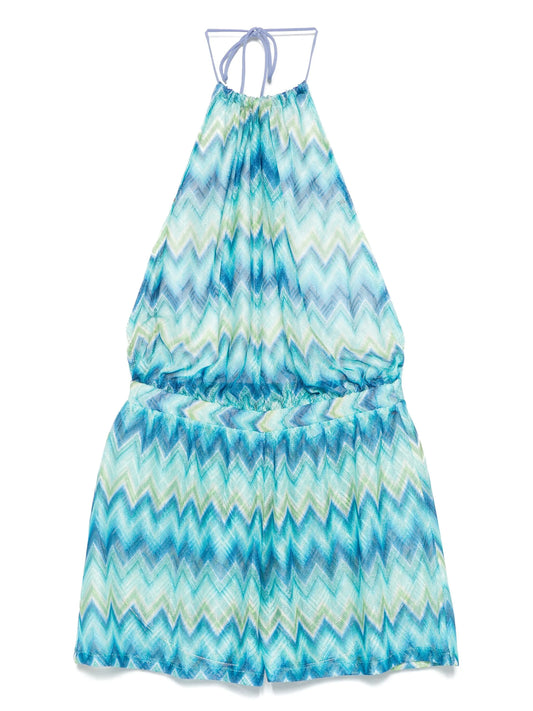 zigzag-woven playsuit