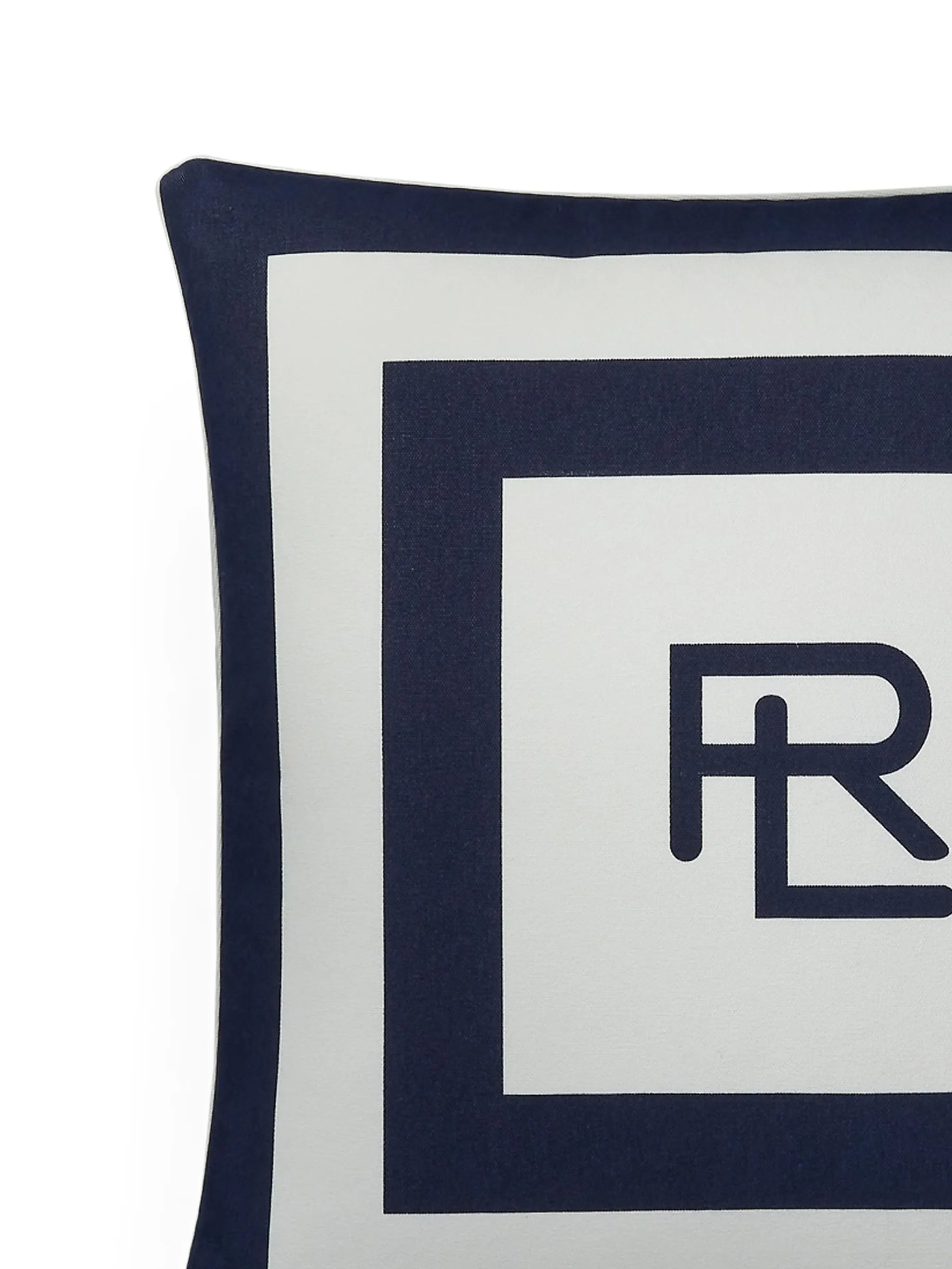 Holton striped logo-detail cushion (56cm x 56cm)