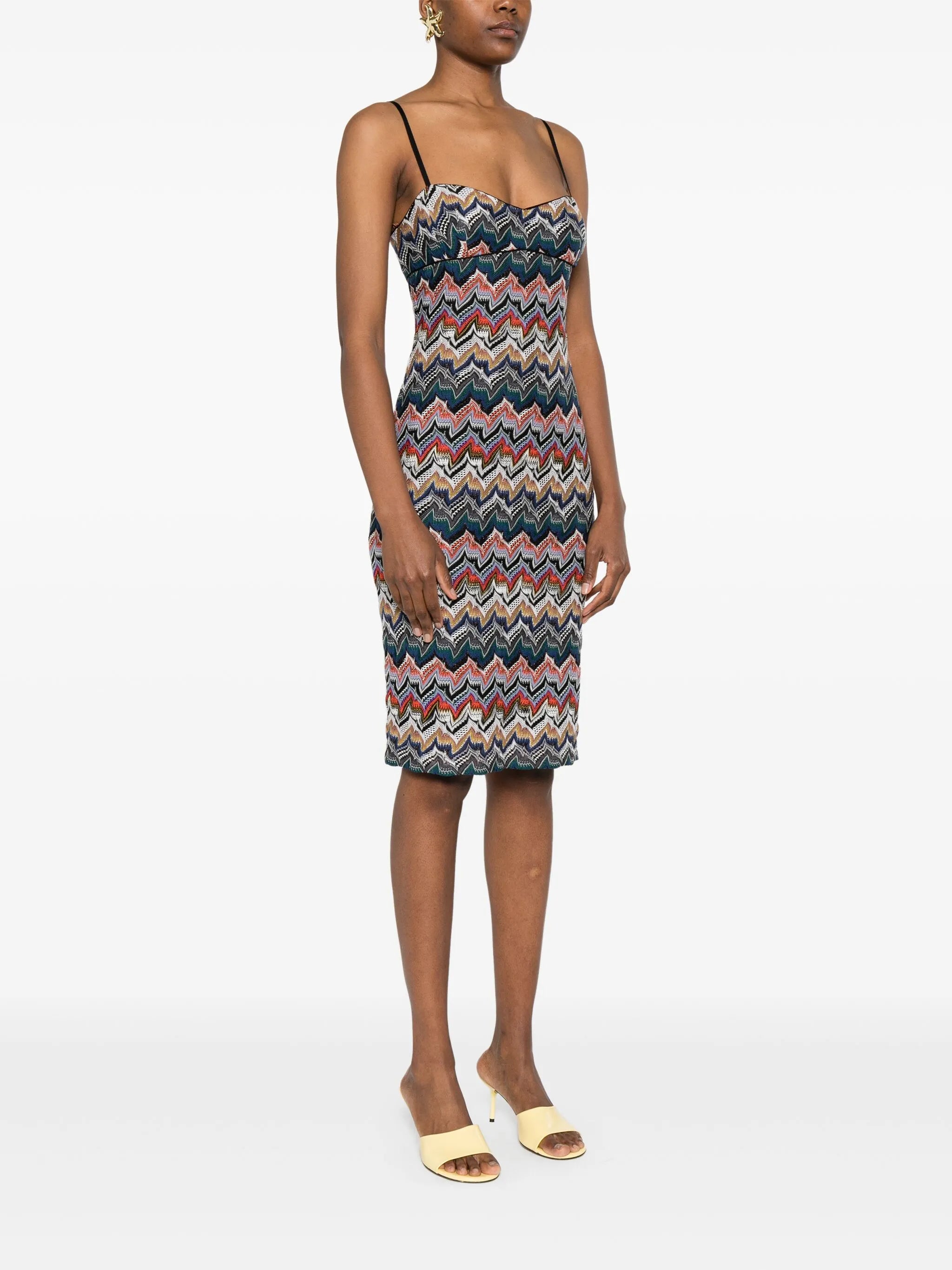 sleeveless floral-lace midi dress