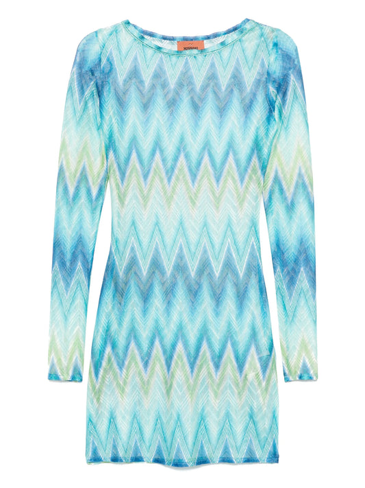 zigzag-woven mini dress